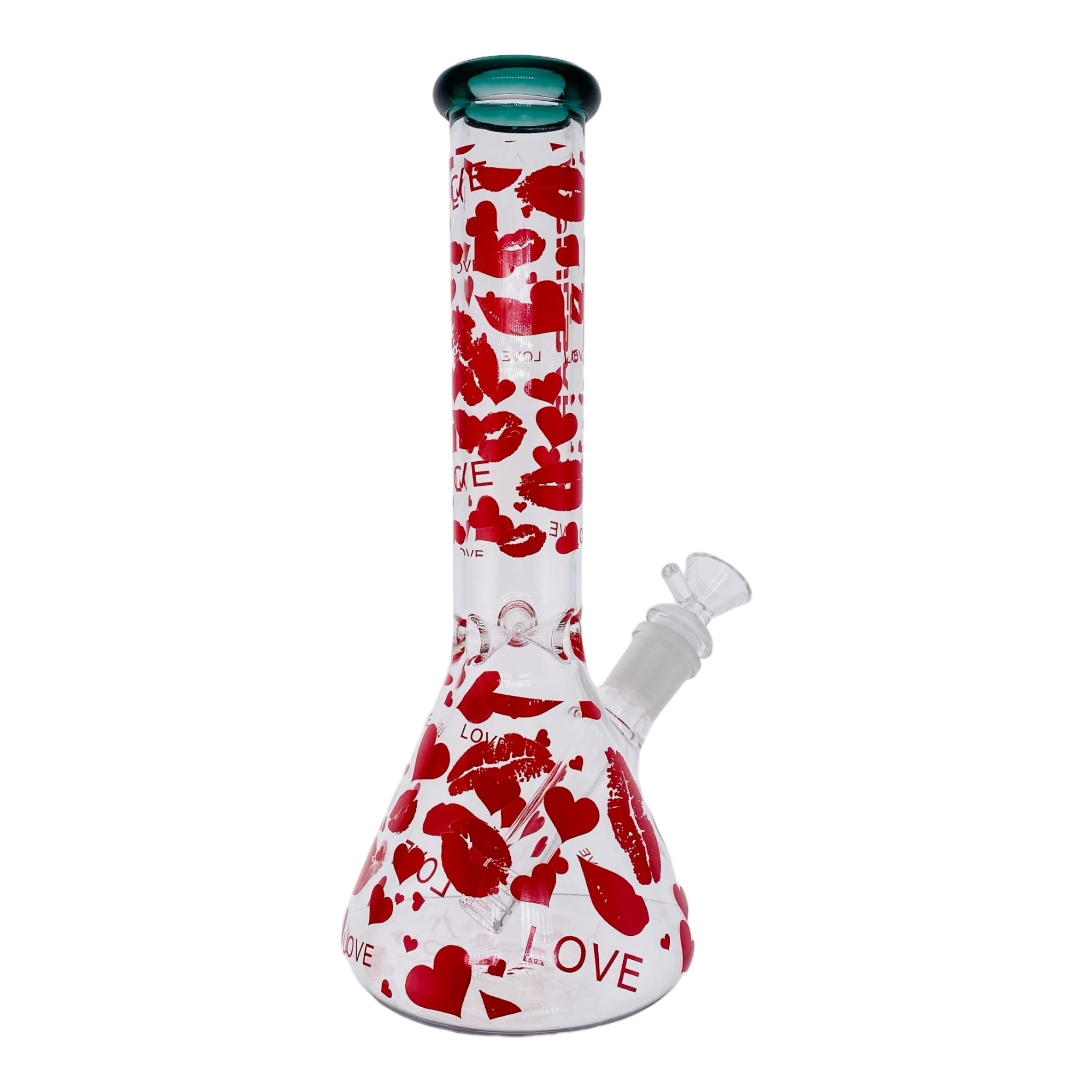 Pulsar Glass Hearts And Kisses Beaker Bong 10 Inches