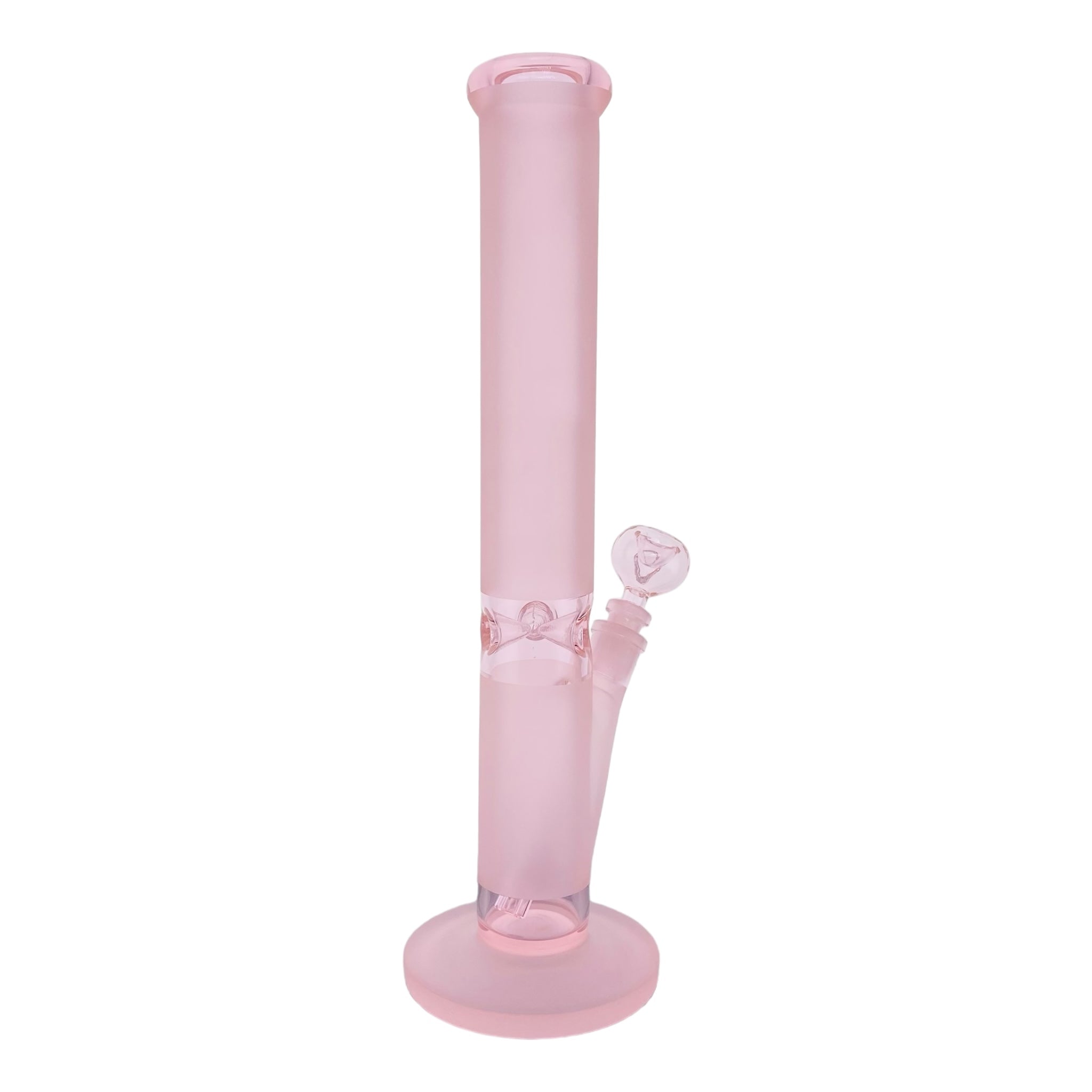 Diamond Glass Pink Straight Tube Bong 16 Inches
