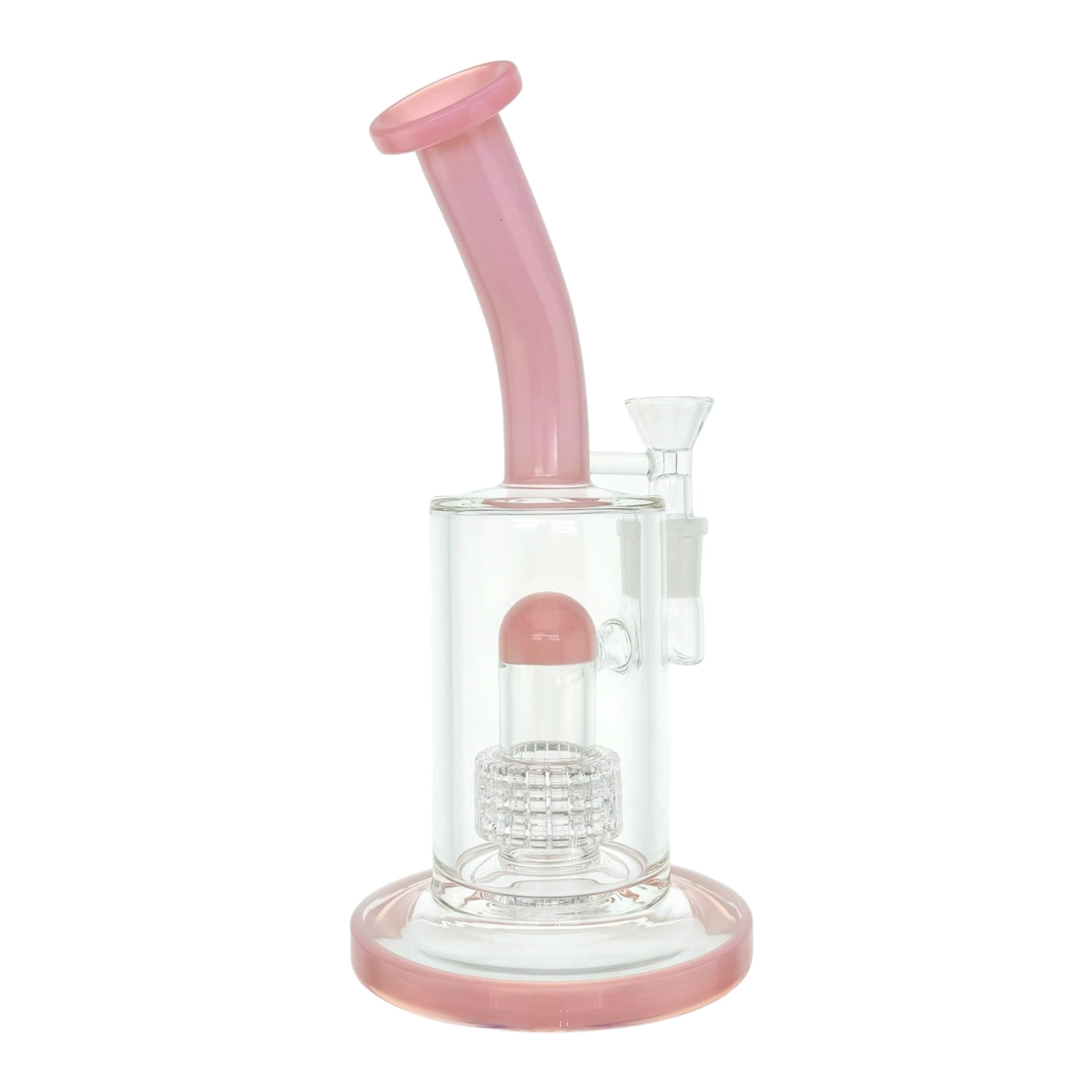 Pink Glass Bong With Multi Slit Perc