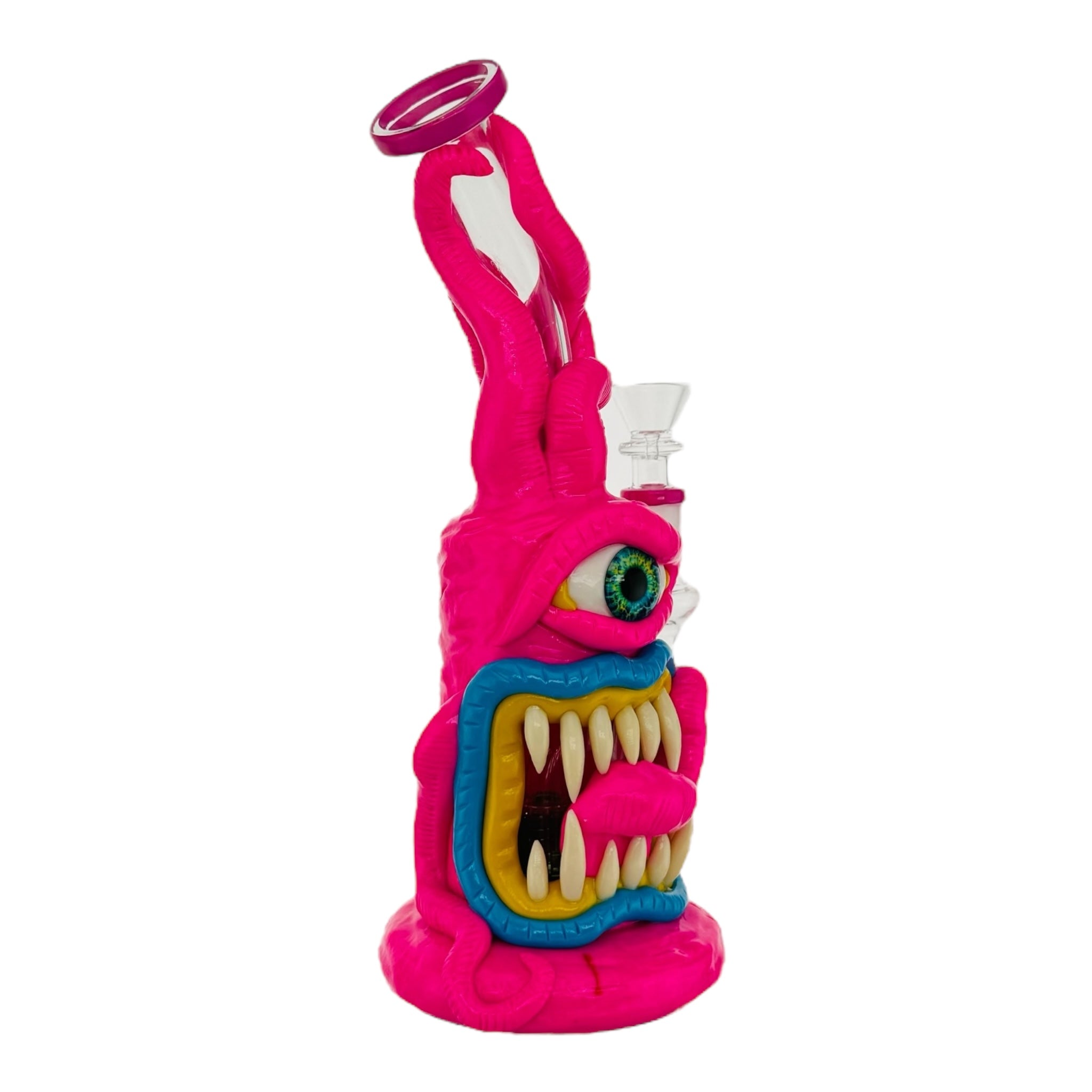 Pink And Yellow Cyclops Monster Bong