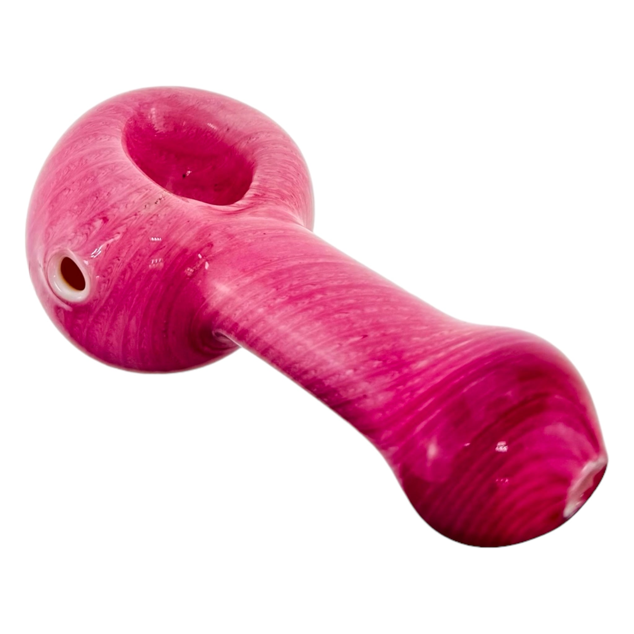 bright pink glass hand pipe