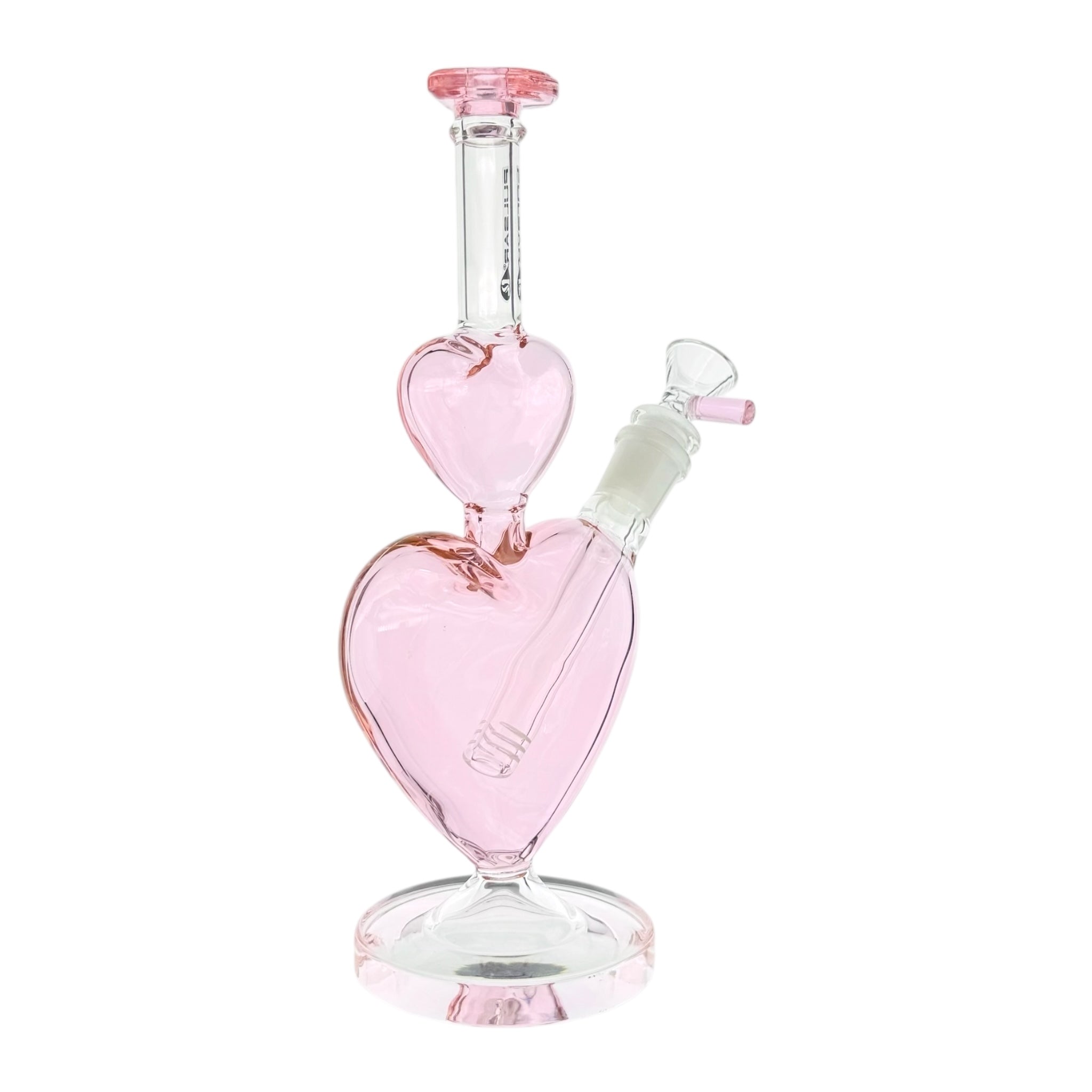 Double Pink Heart Bong made by Pulsar Glass