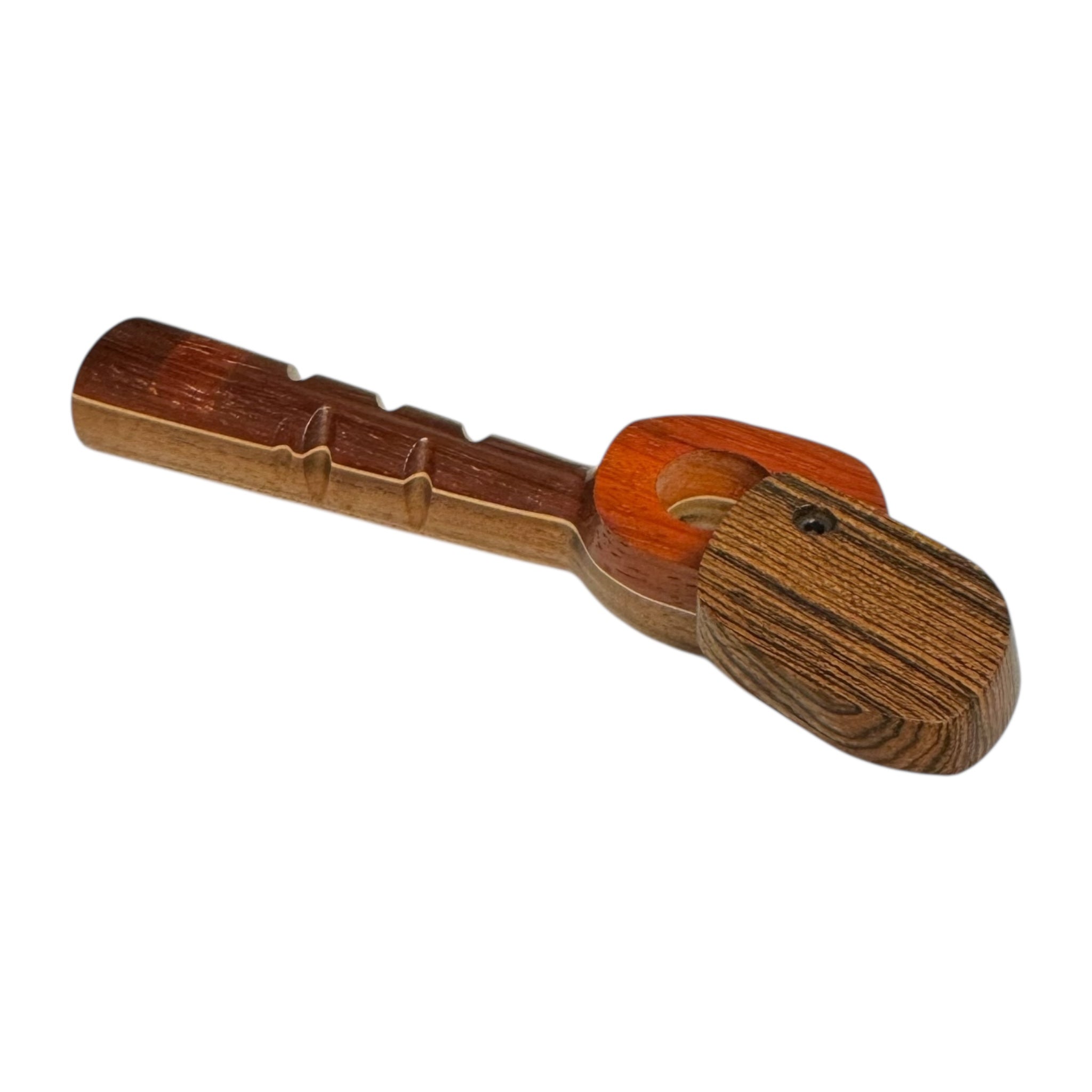 Wood Hand Pipe - 4.75 Inch Long Stem Wood Pipe With Swivel Lid