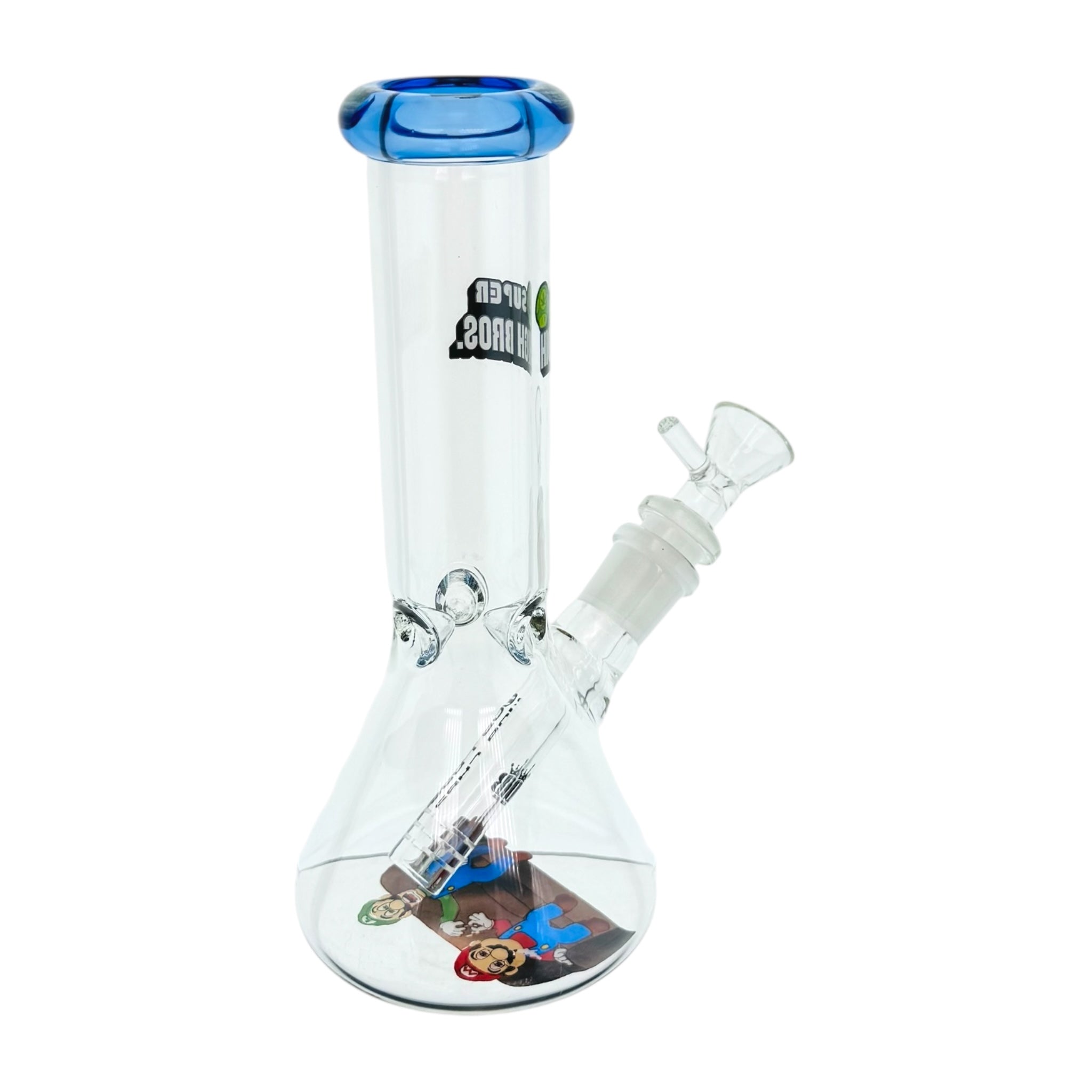 Mario and Luigi themed small 8 inch glass beaker bong anime bong