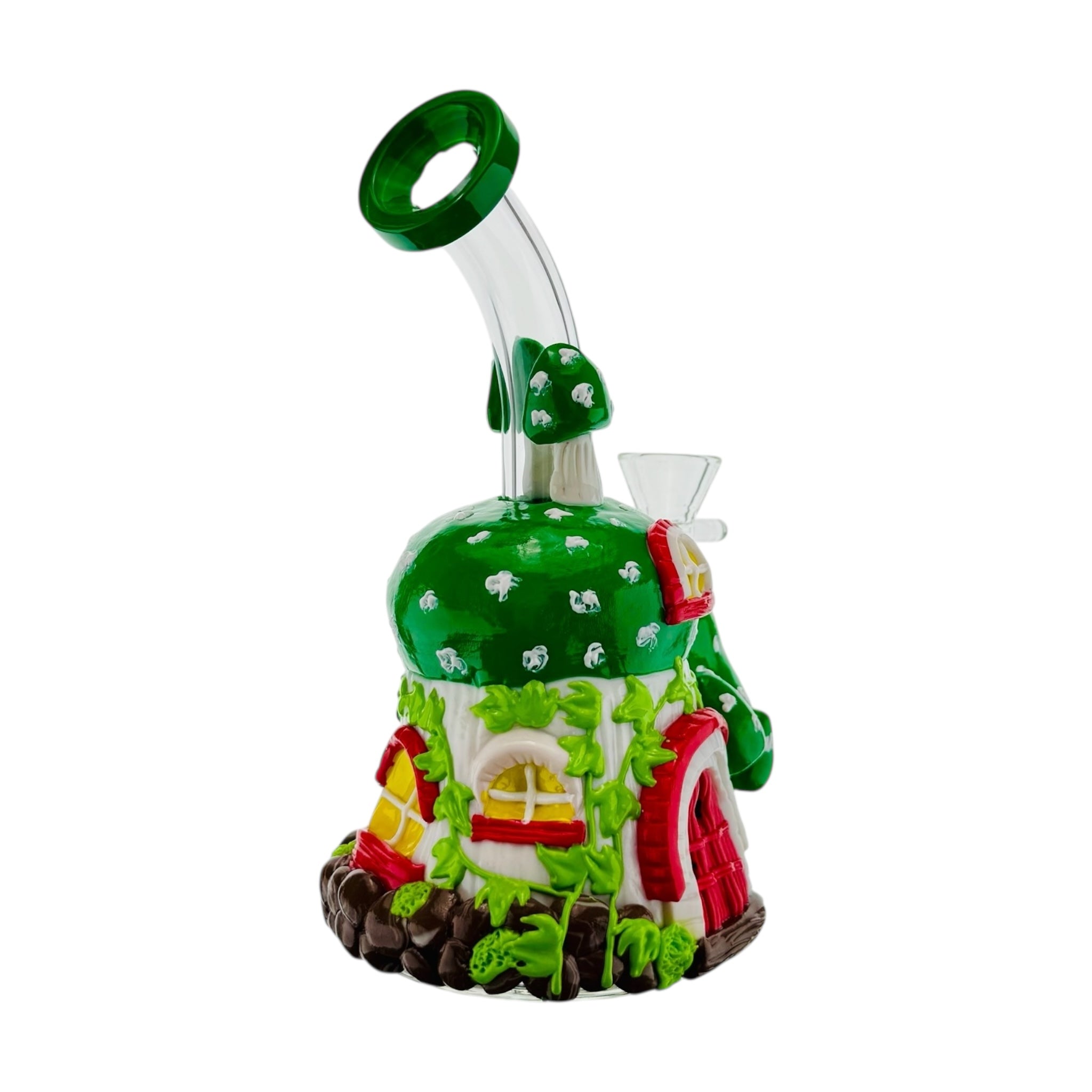 monster bong Green And White Mushroom House Small Bong