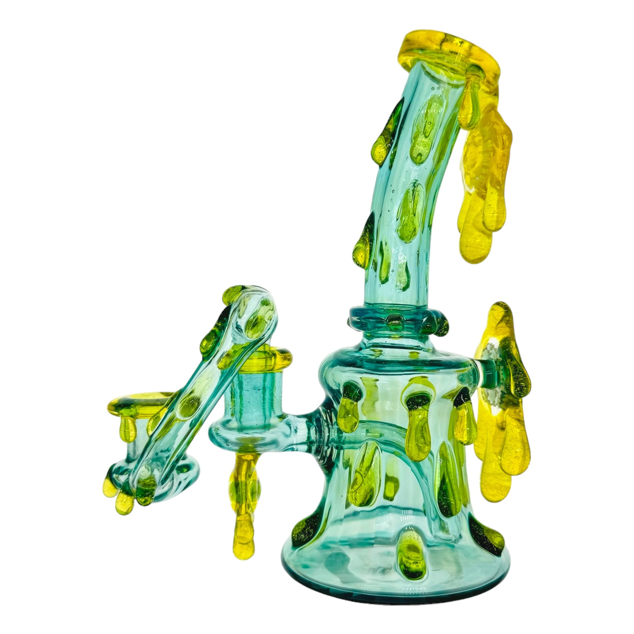 EBOX Glass Art - Heady glass Custom Dab Rig Honey Oil Drip & Matching Drop Down