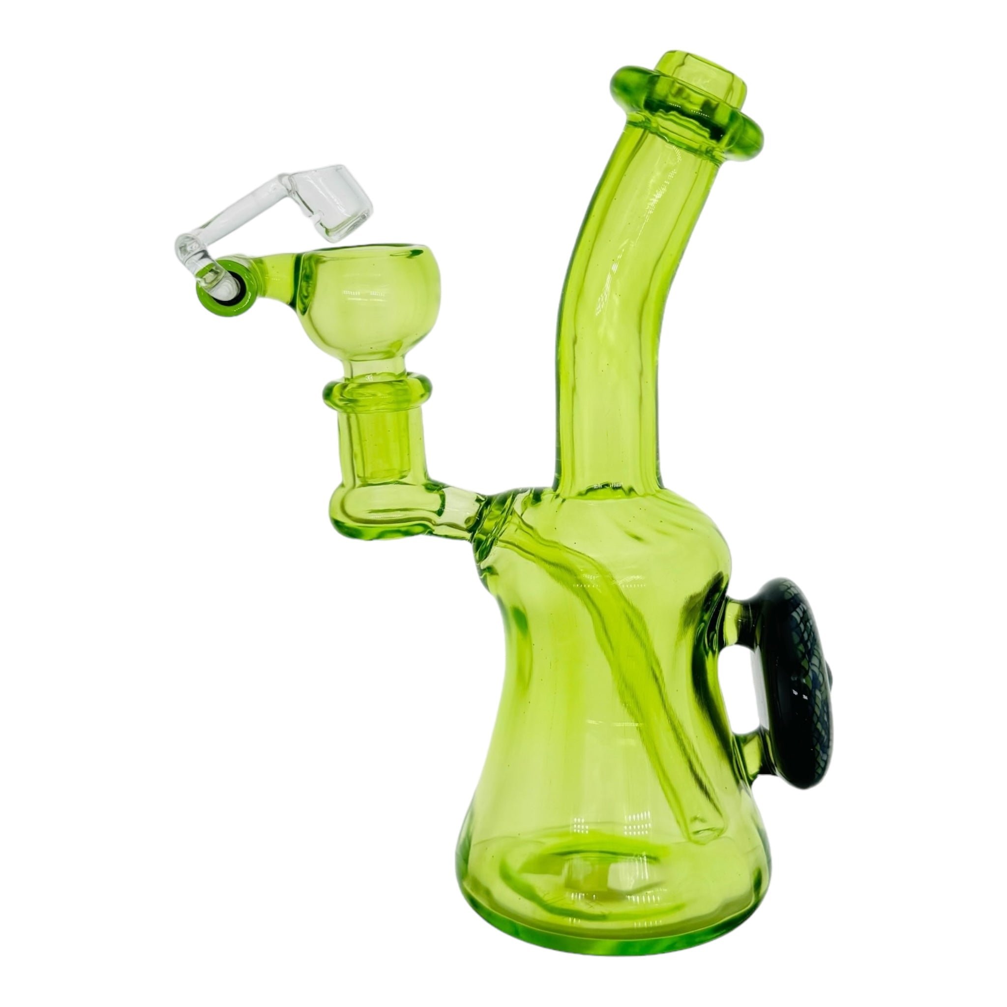 Ty Watts Heady Glass Dab Rig And Bong Hatorade Green Minitube With Quartz Swing Arm Bucket