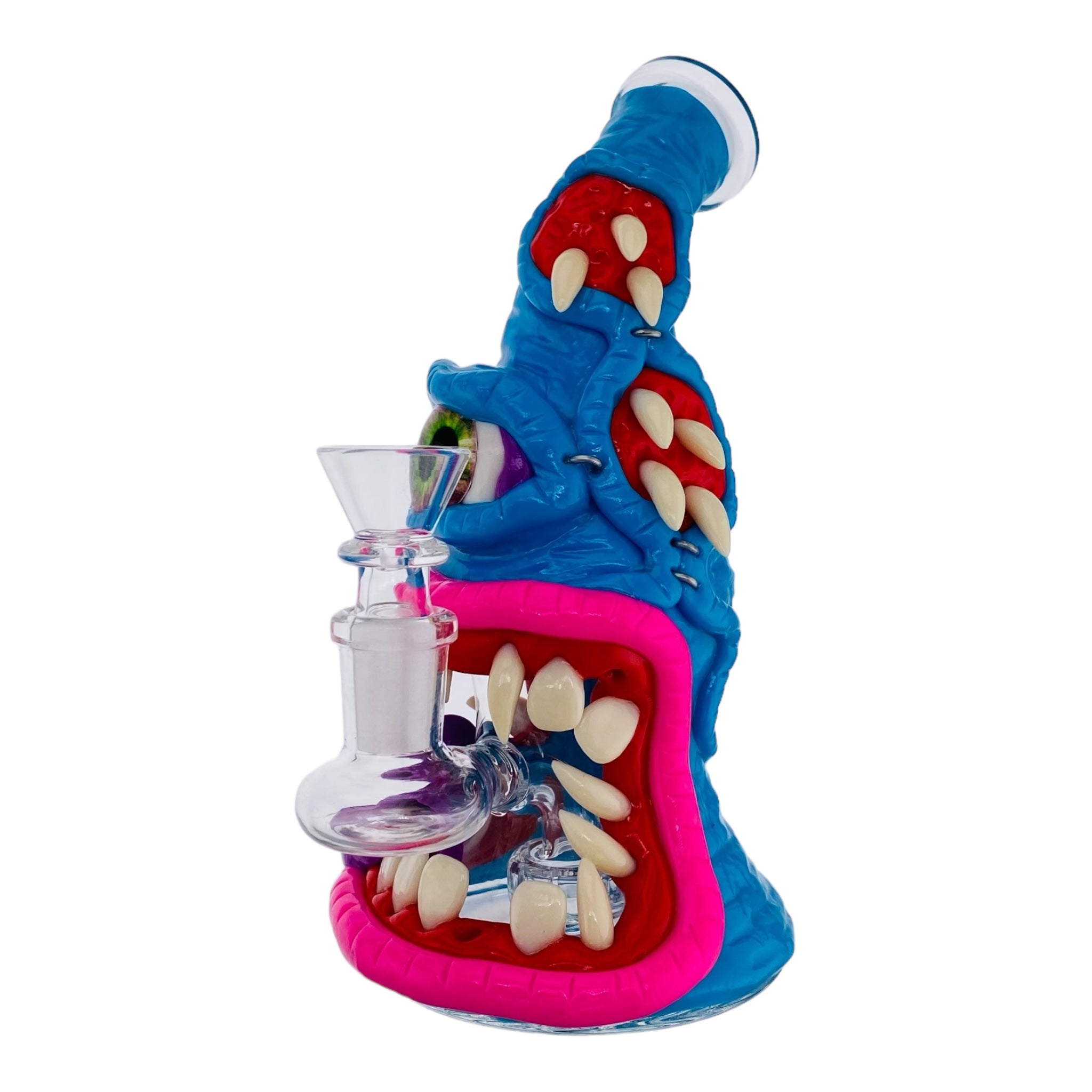 cute mini Blue and Pink Cyclops Monster Bong