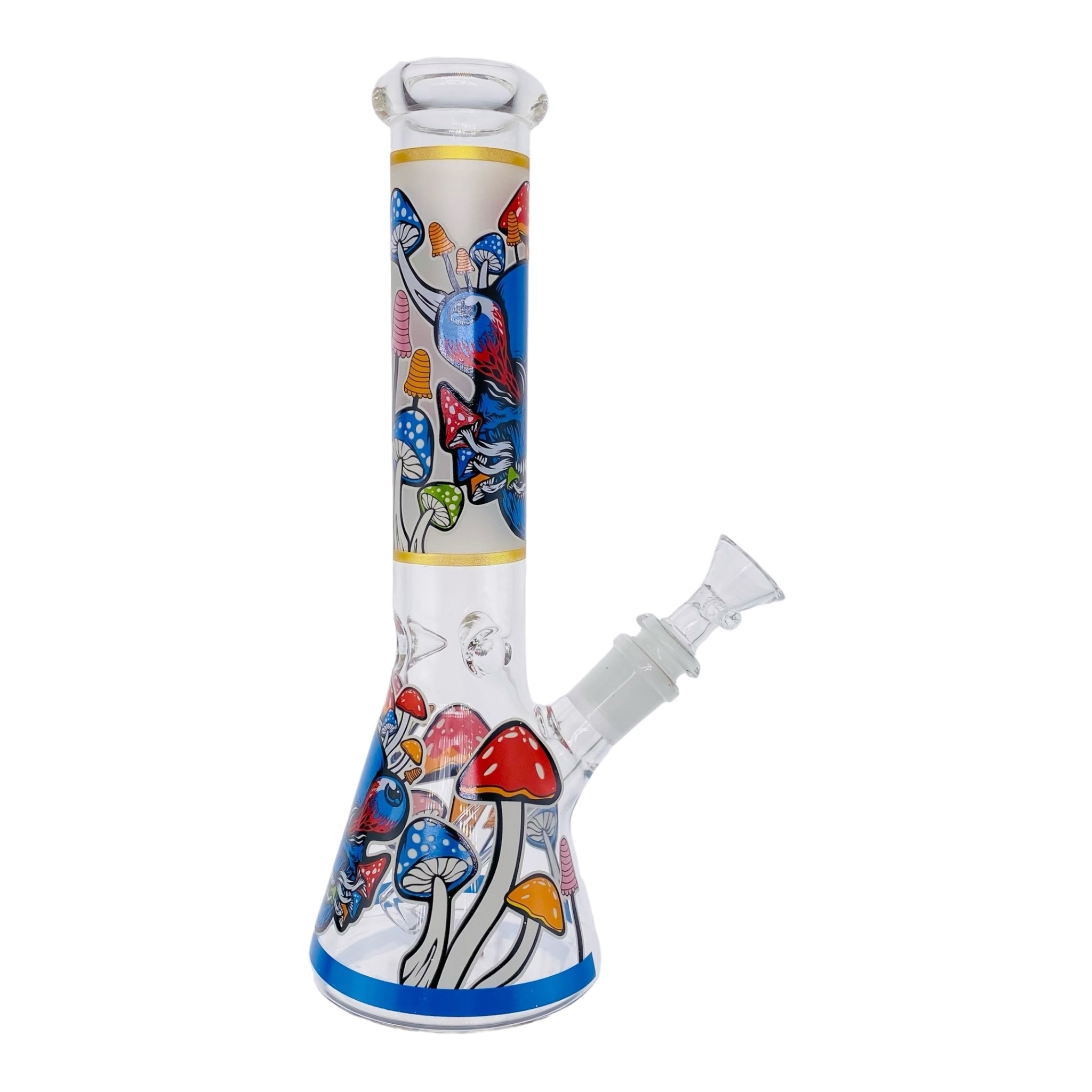 Mushroom And Skull Beaker Bong 10 Inches