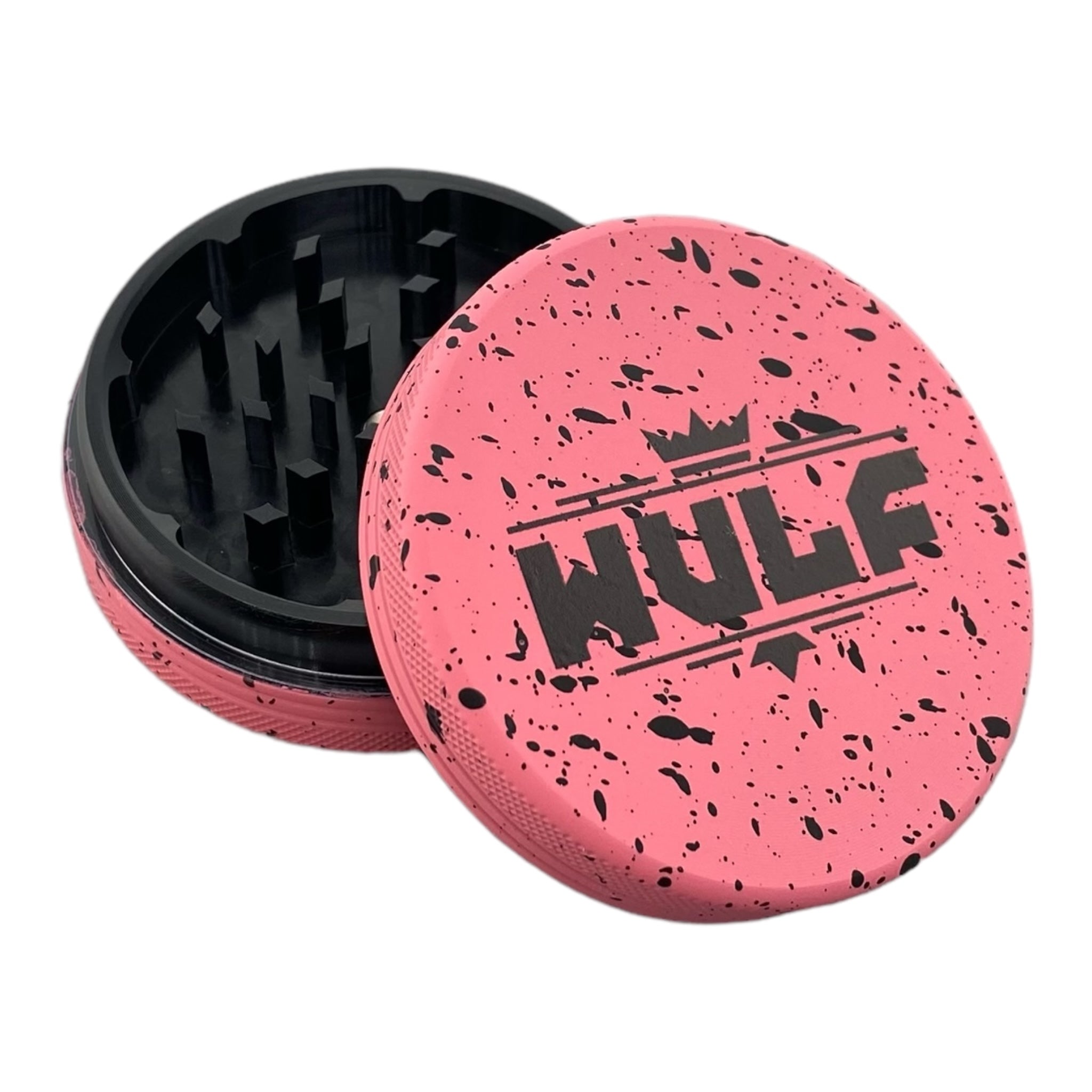 WULF Pink Two Piece Grinder for weed 65mm wide