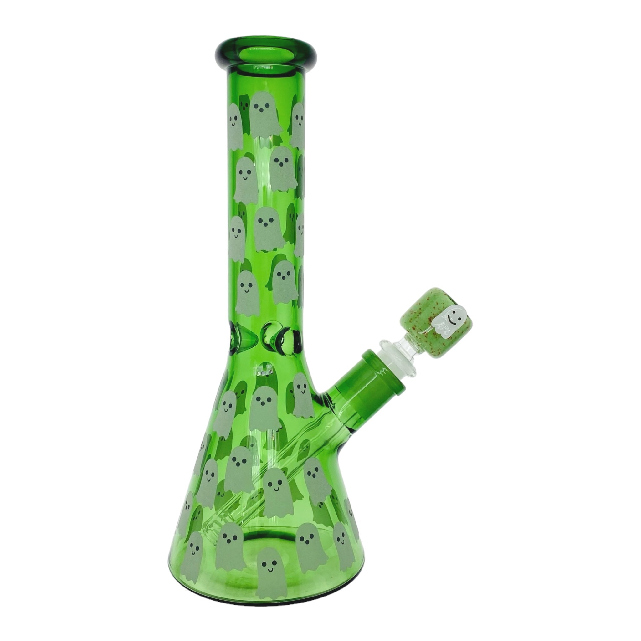 cute and girly Glow In The Dark Ghost Green Beaker Bong 10 Inches for sale free shipping