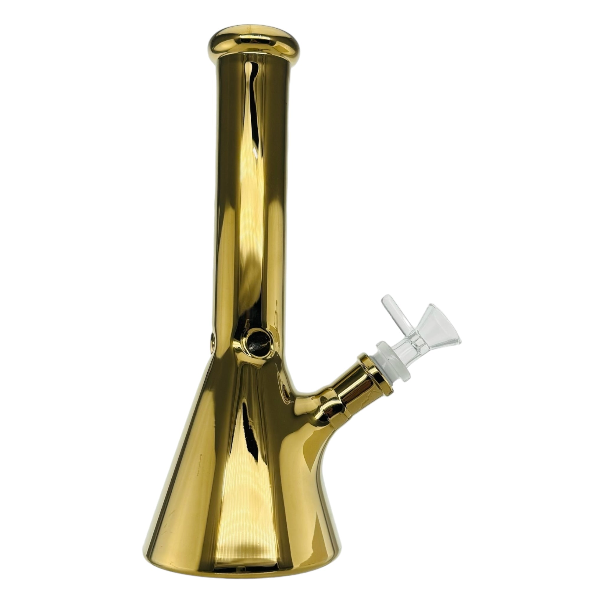 Gold Metallic Beaker Base Glass Bong