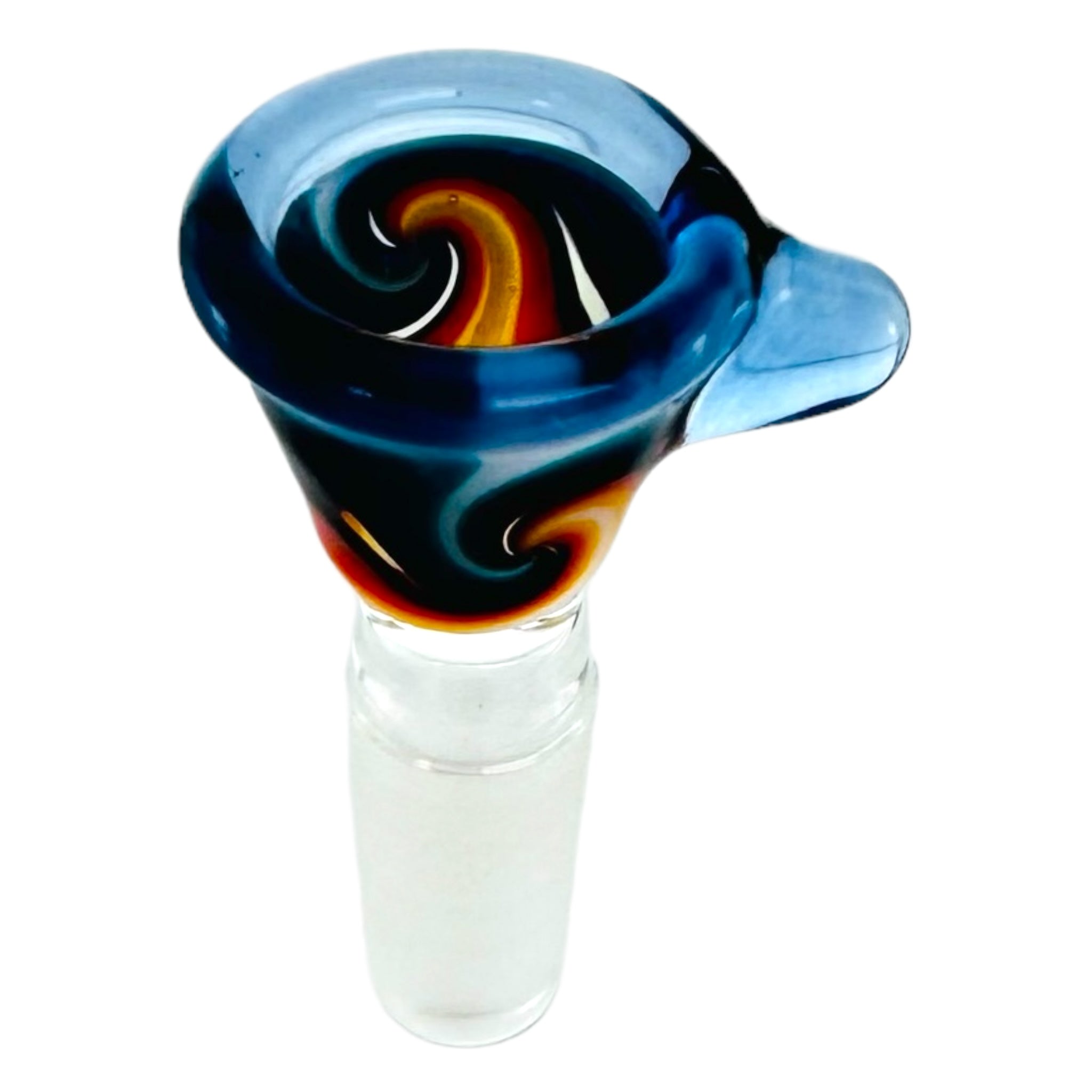 N3RD Glass 10mm Flower Fire And Ice With Blue