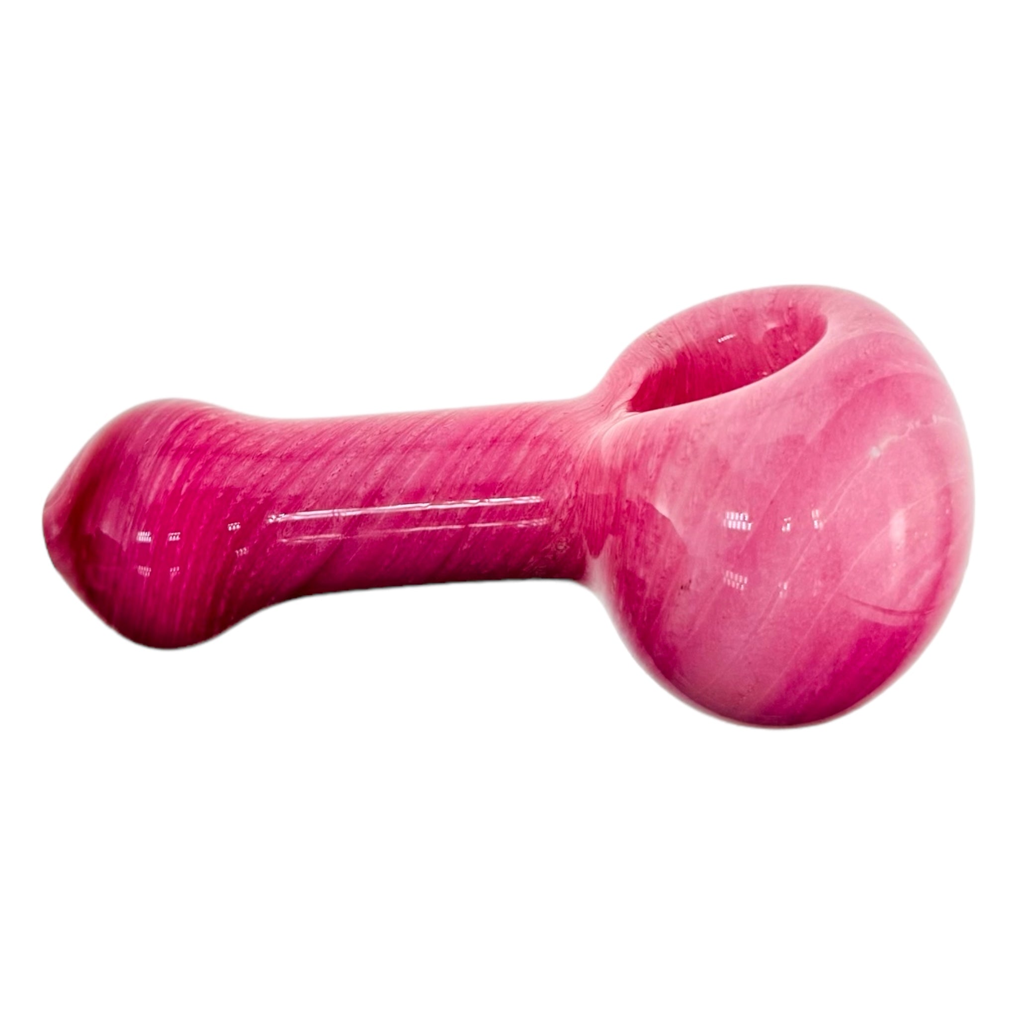 bright pink glass hand pipe