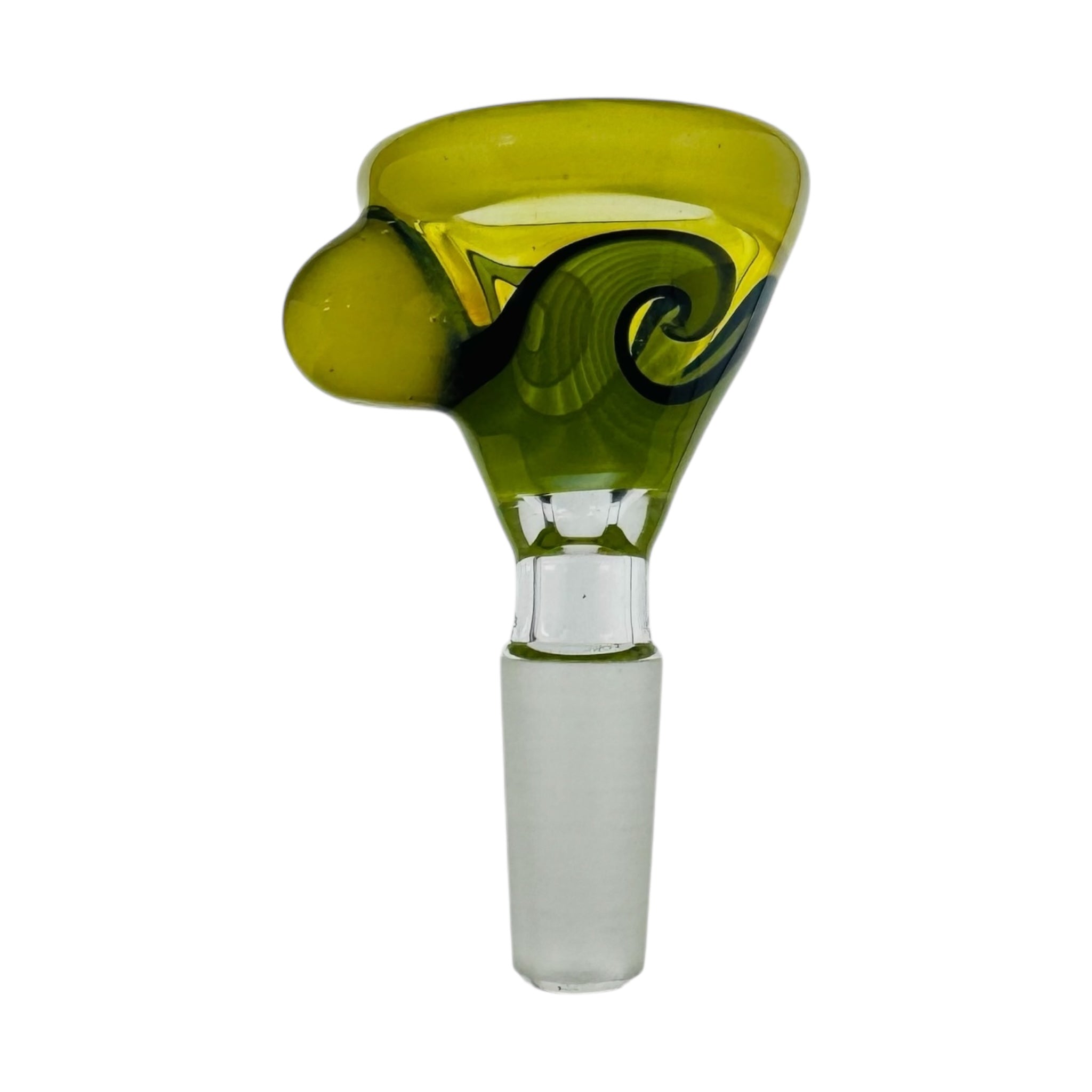 N3RD Glass 10mm Flower Large Bowl Green Twirl