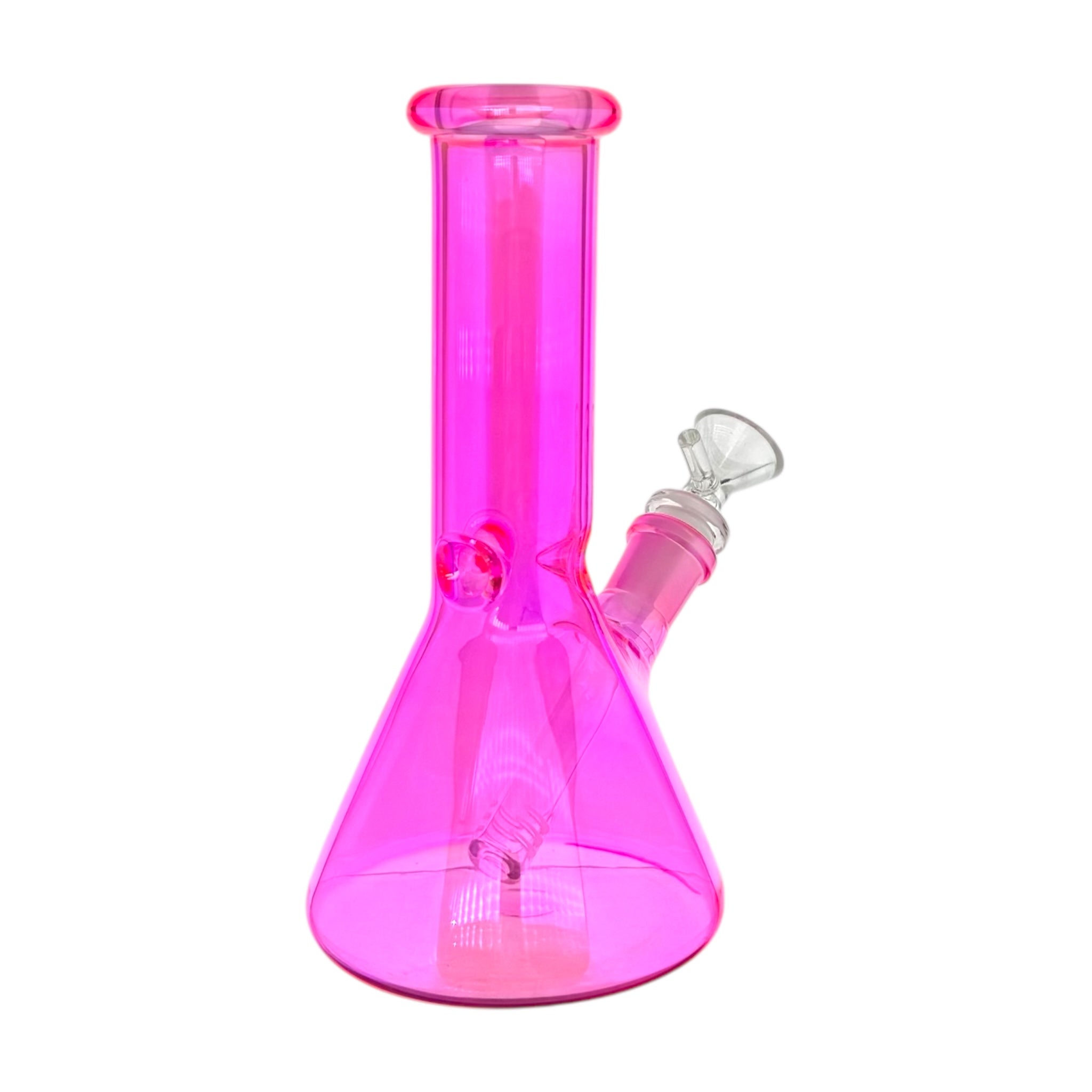 8 Inch Hot Pink Small Beaker Glass Bong