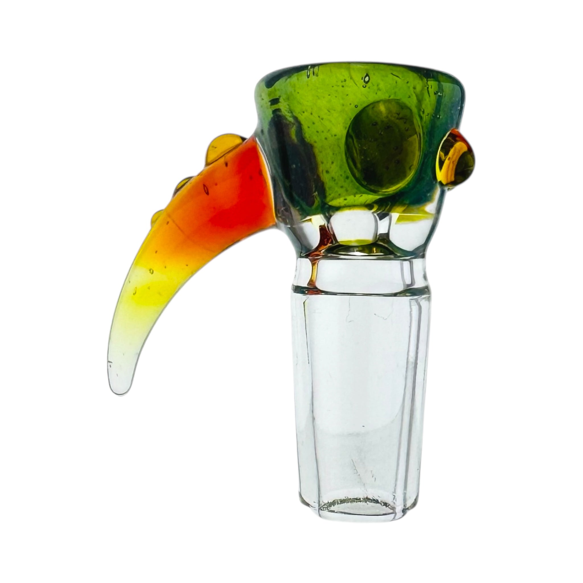 14mm Bong Bowl Piece Turquoise Bowl With Red Fade Handle