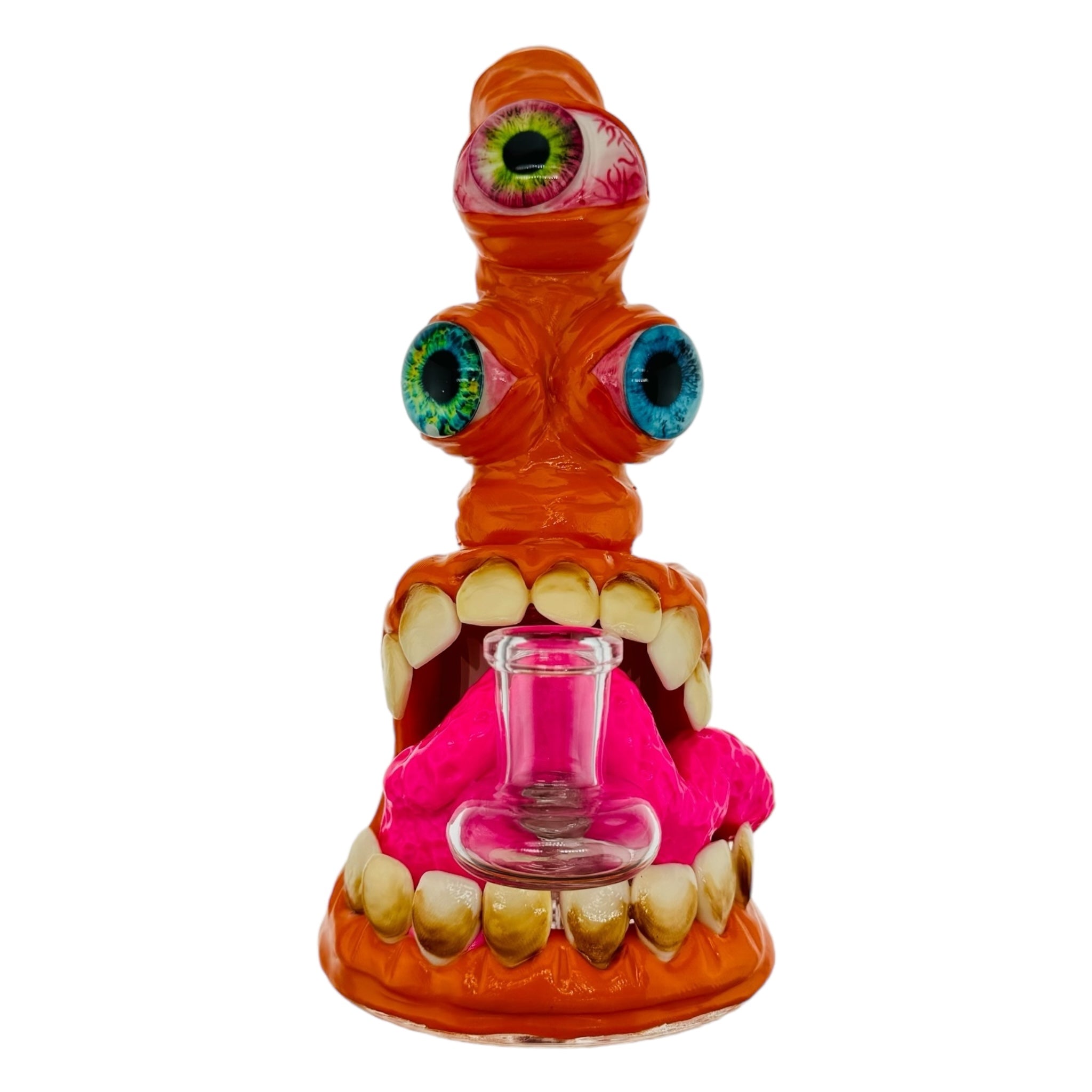cute and girly small Orange Three Eyed Monster Bong for sale