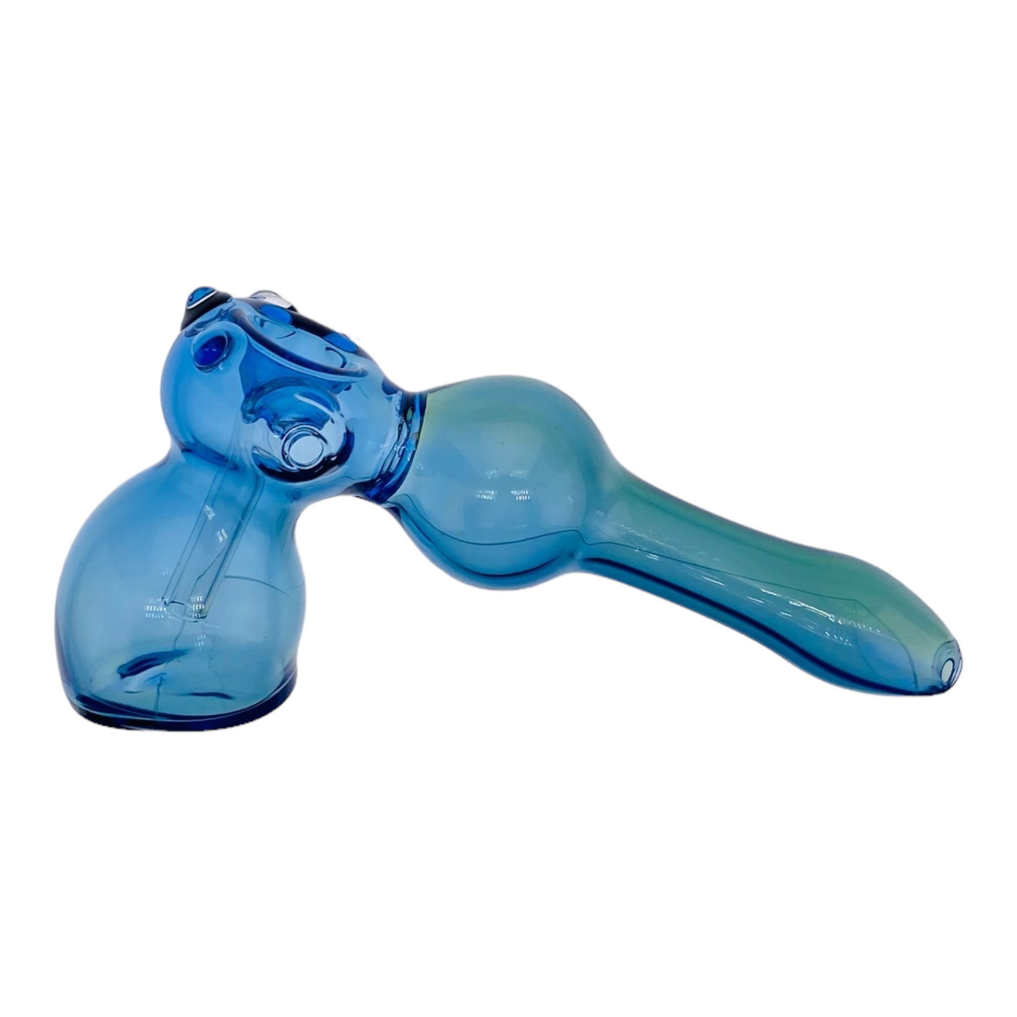 Cobalt Blue Laydown Glass Bubbler Water Pipe for weed for sale