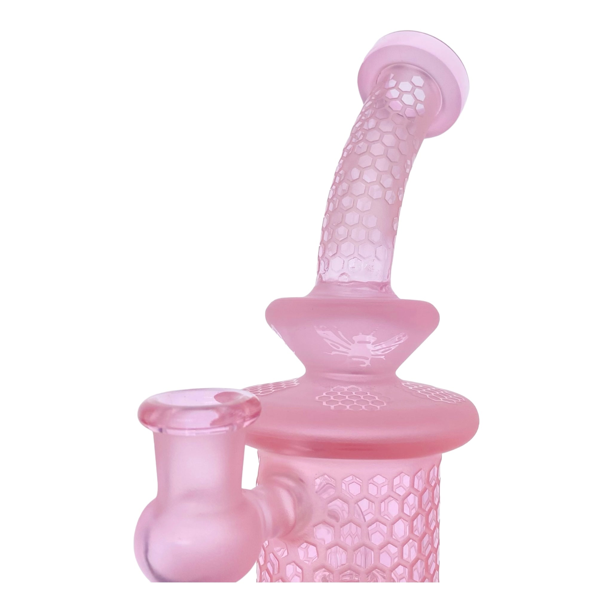 cute and girly Pink Bubbler Bong With Sandblasted Honeycomb for sale
