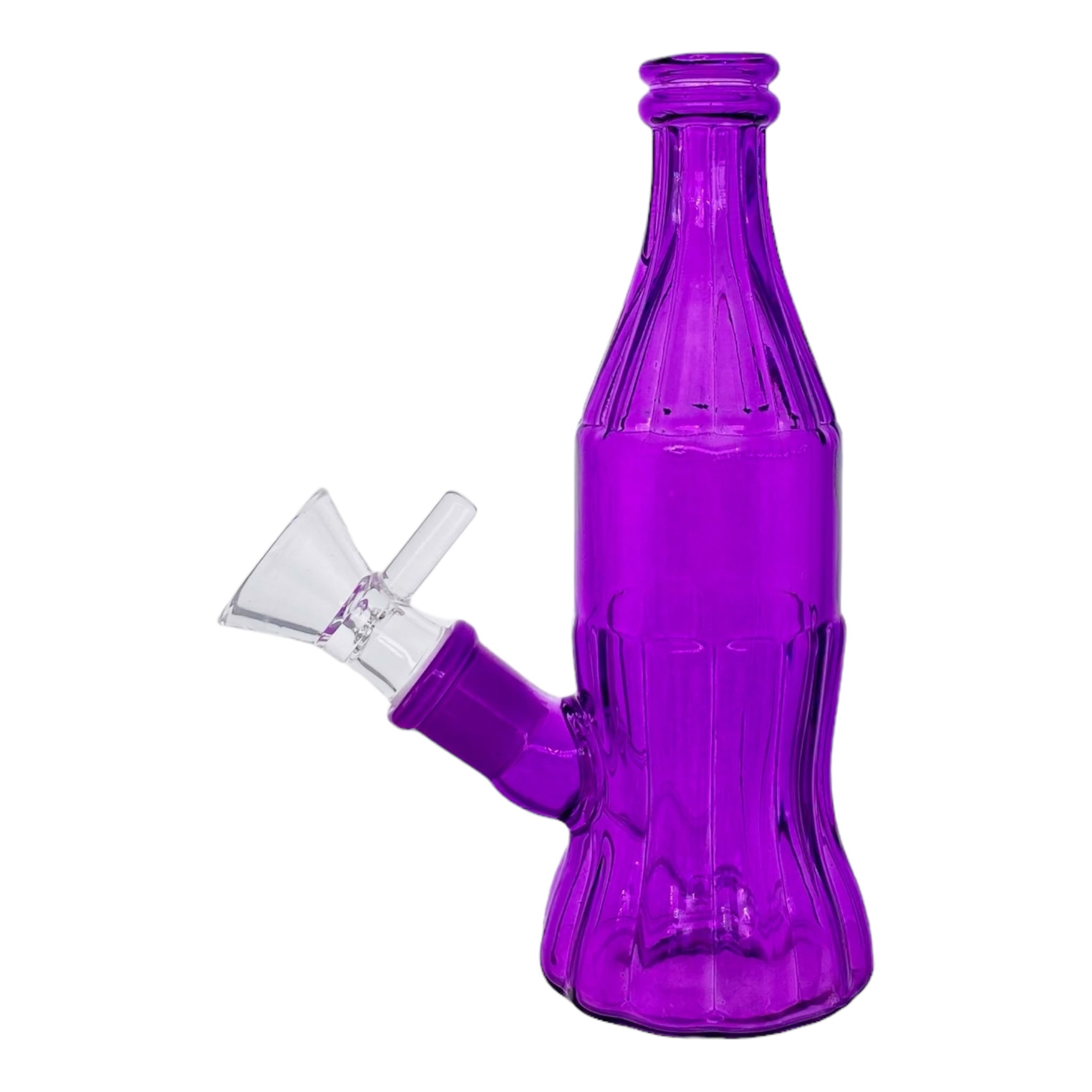 small cheap Glass Cola Bottle Bong Purple