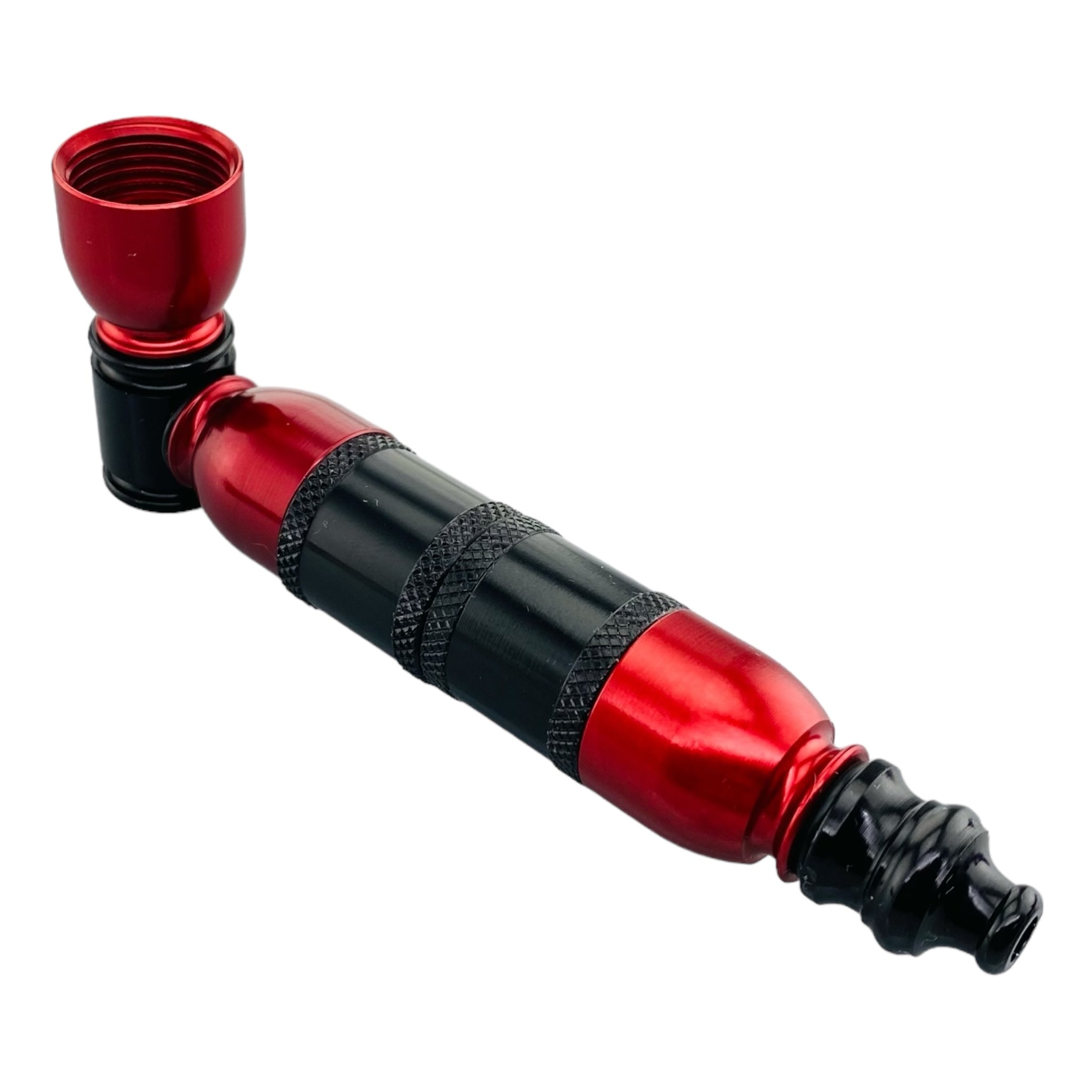 Metal Hand Pipes For Weed Red And Black Extra Large Multiple Chamber Hand Pipe For Sale