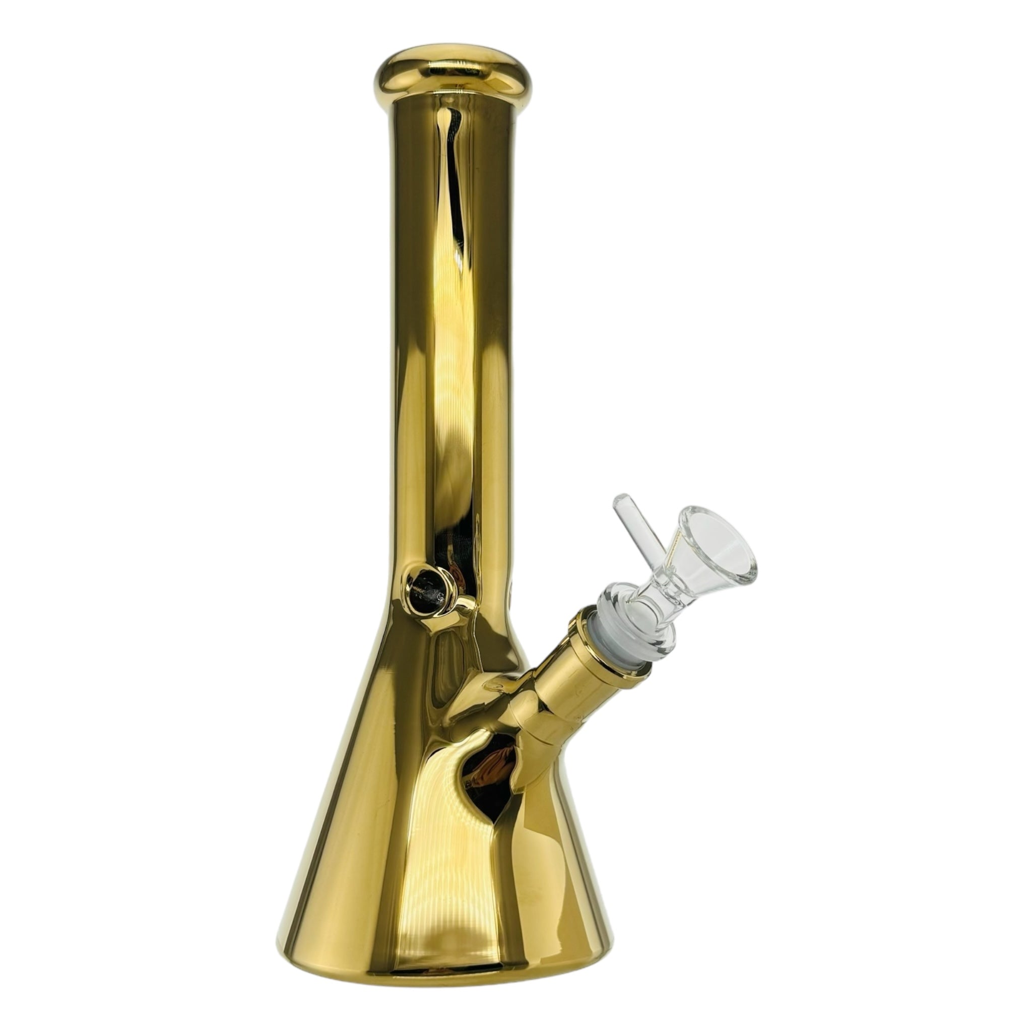 Gold Metallic Beaker Base Glass Bong 10 inches tall