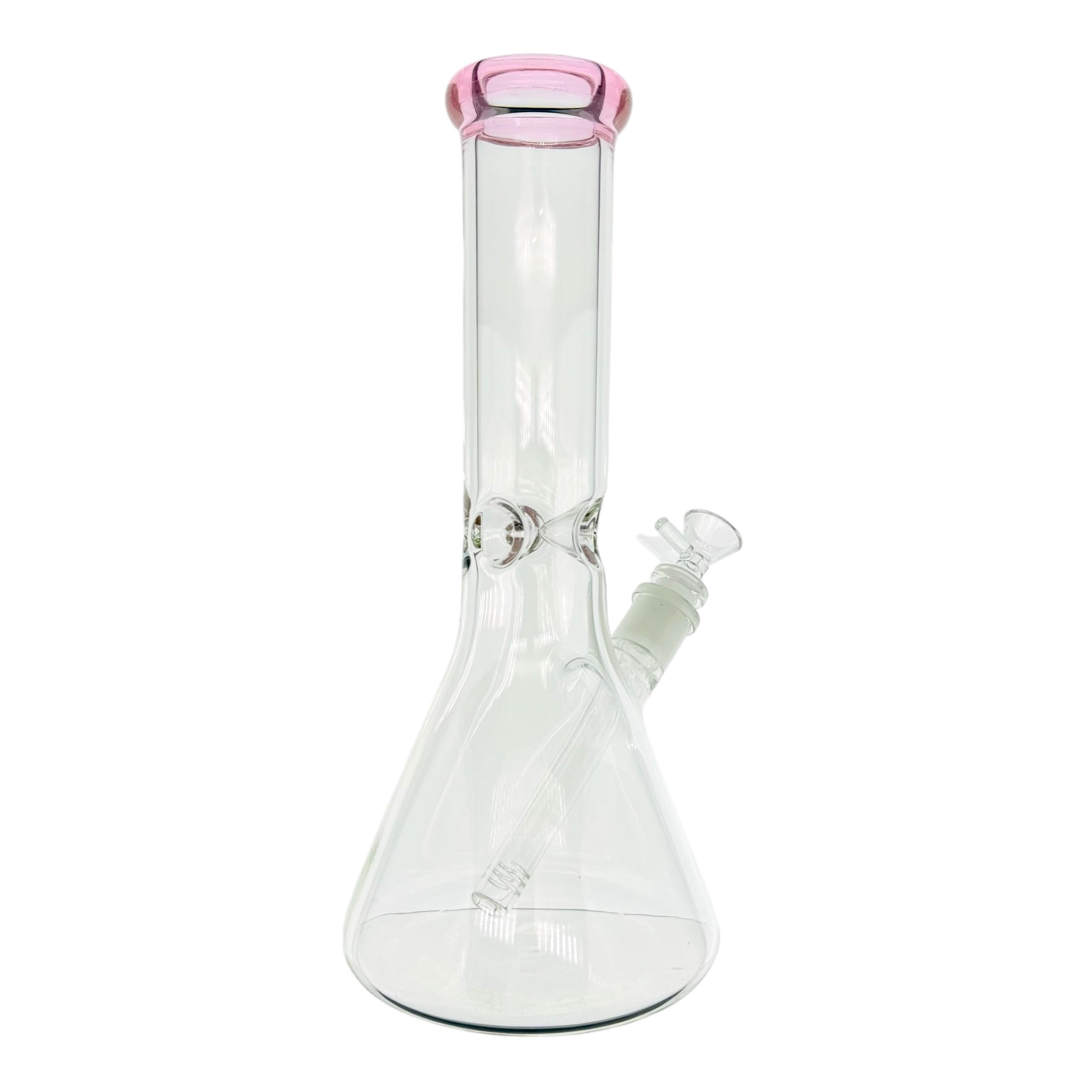 cute pink bong with clear glass