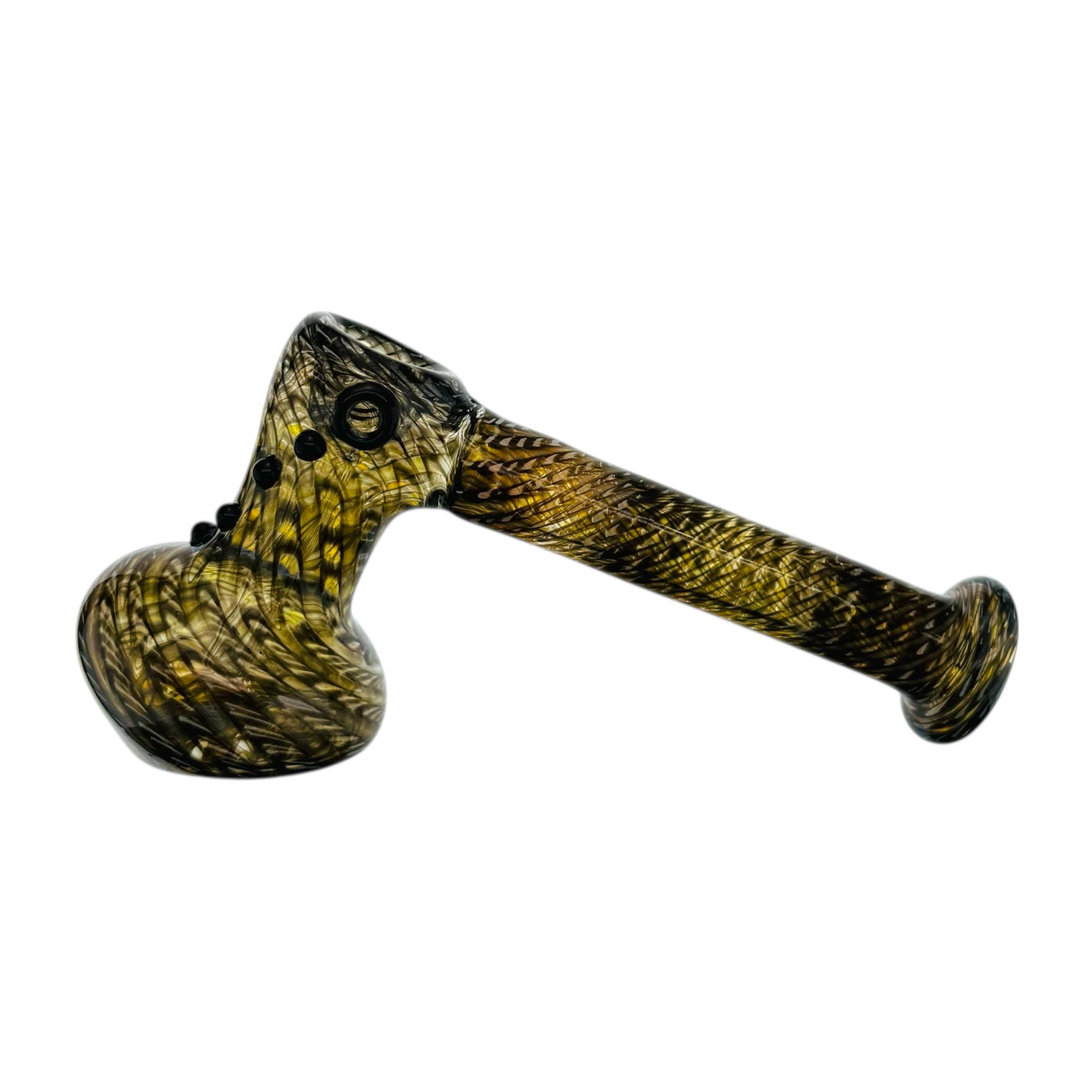 Black Wrap And Rake Hammer Bubbler Water Pipe on white back ground