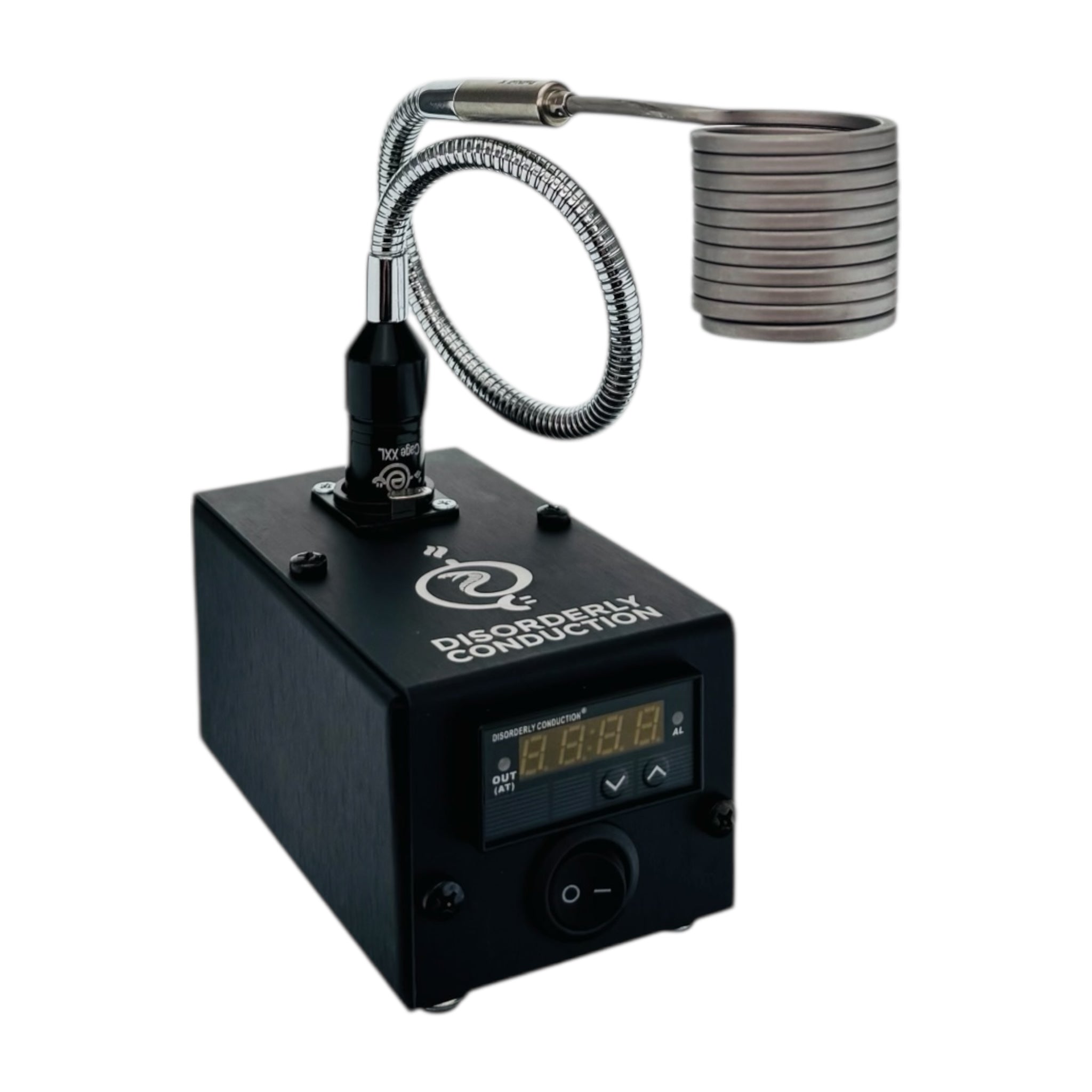 Disorderly Conduction Enail - DC Heat Station E-Nail Aluminum With V2 XXL Slurper Cobra Coil - Black