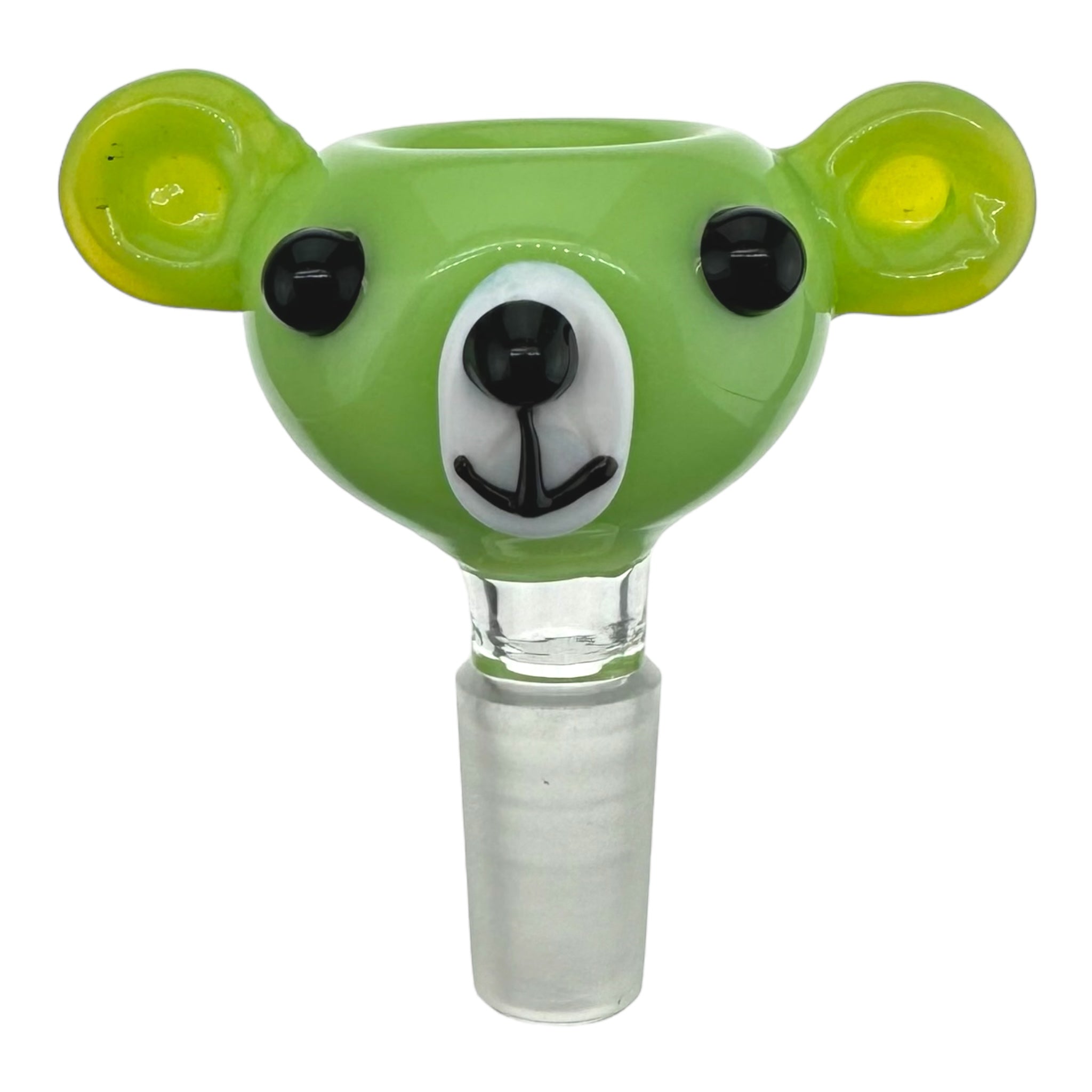 cute and girly Green Teddy Bear 14mm Glass Bong Bowl for sale