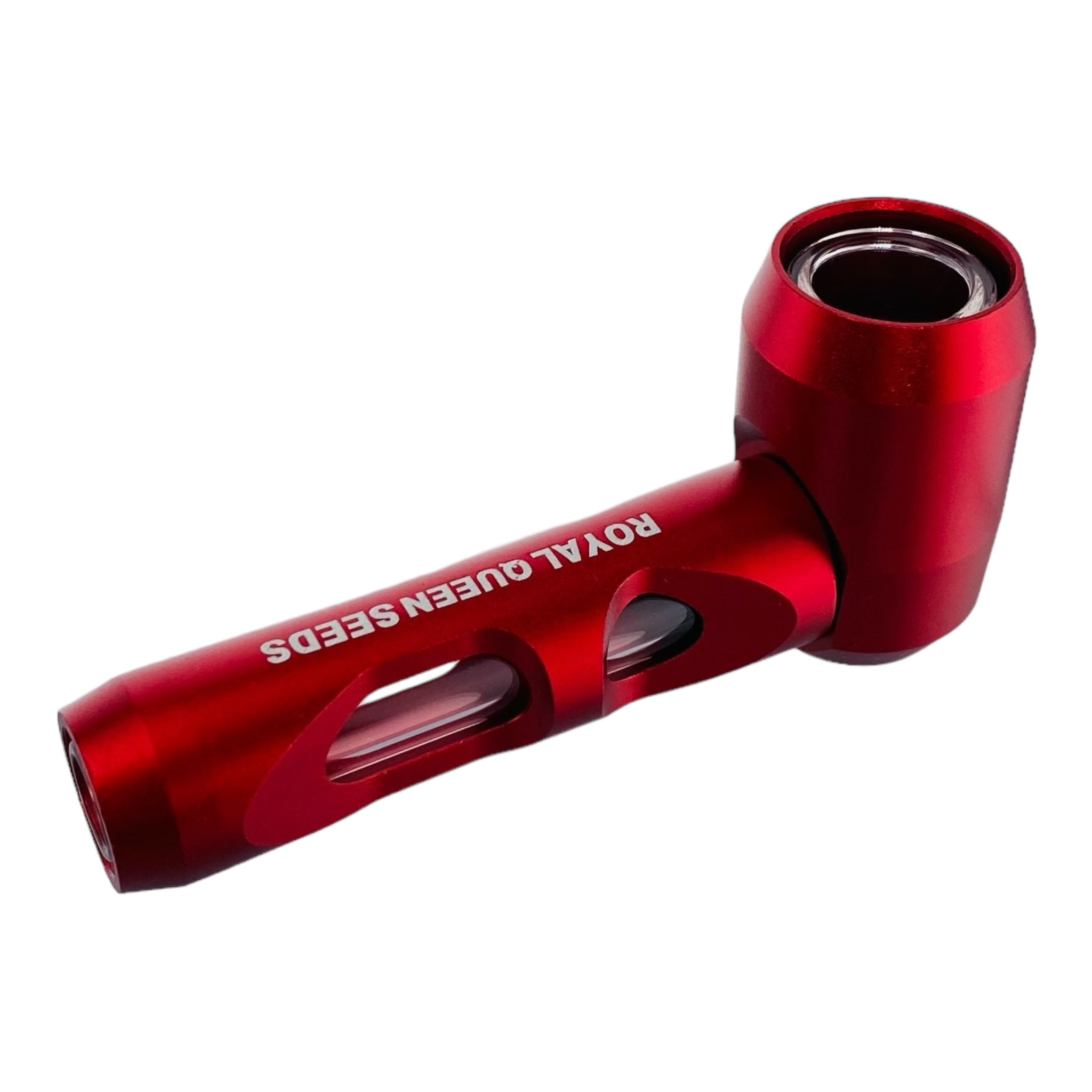 Red Metal Hammer And Glass Hybrid Pipe By Royal Queen Seeds
