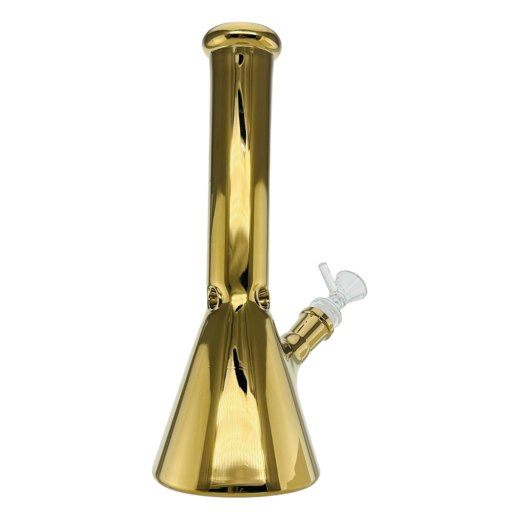 Gold Metallic Beaker Base Glass Bong 10 inches tall