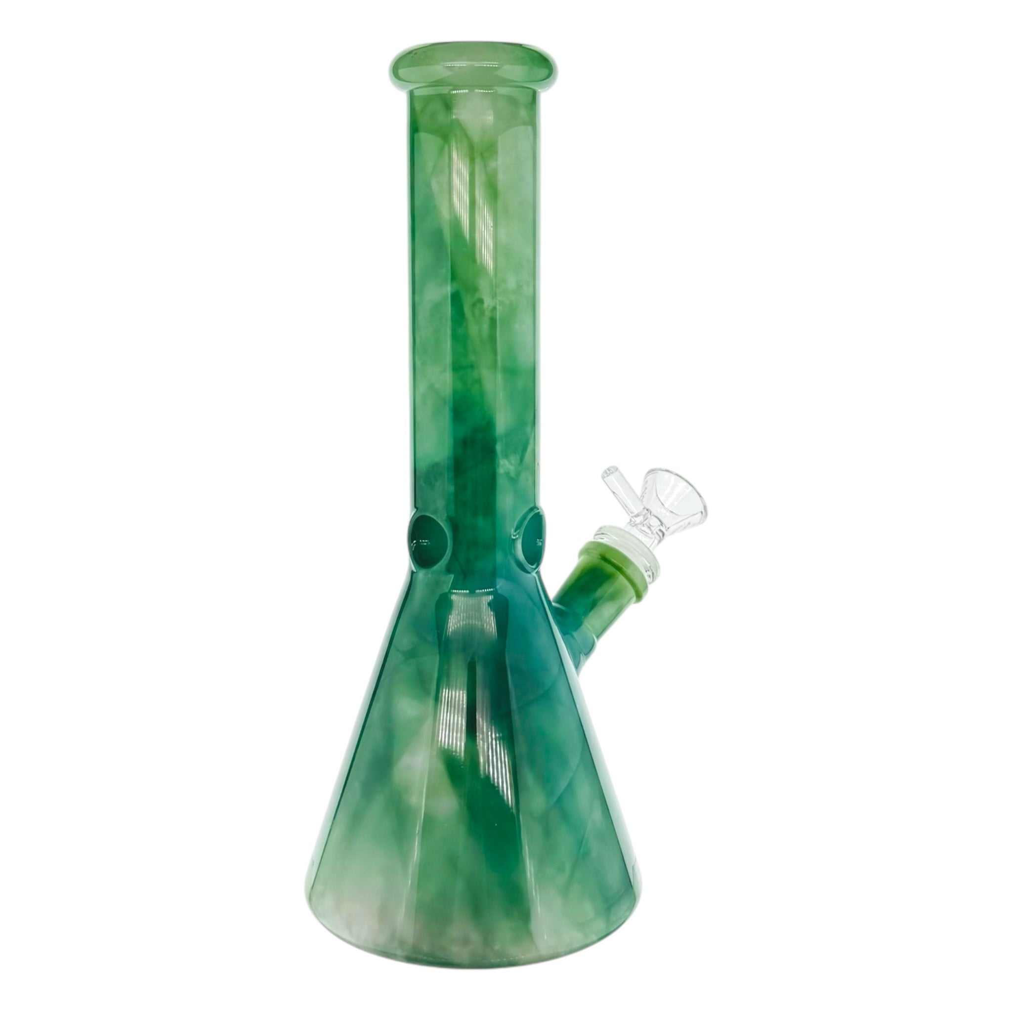 Green Mystic Marble Beaker Base Glass Bong 10 Inch