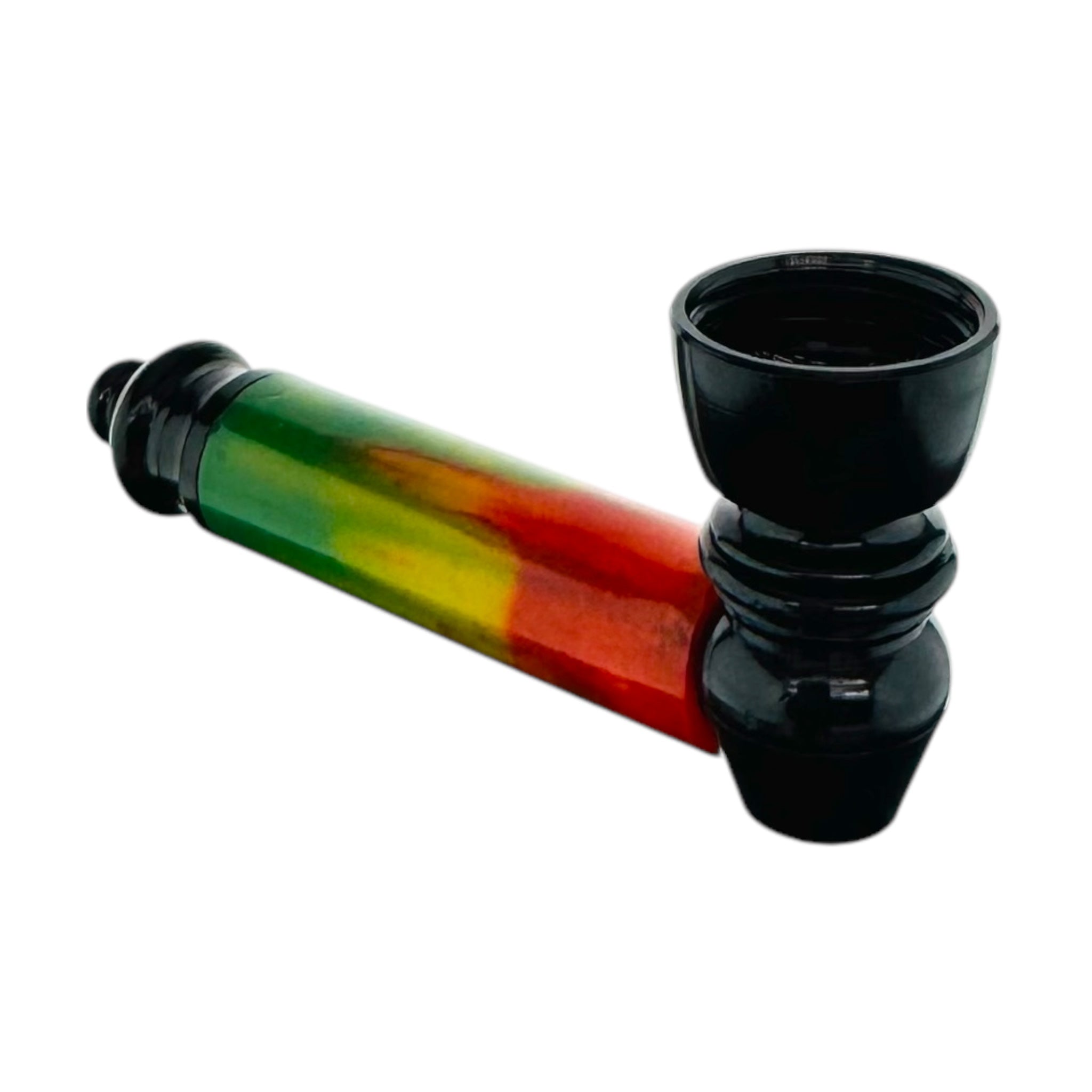 Black Metal Hand Pipe With Rasta Chamber