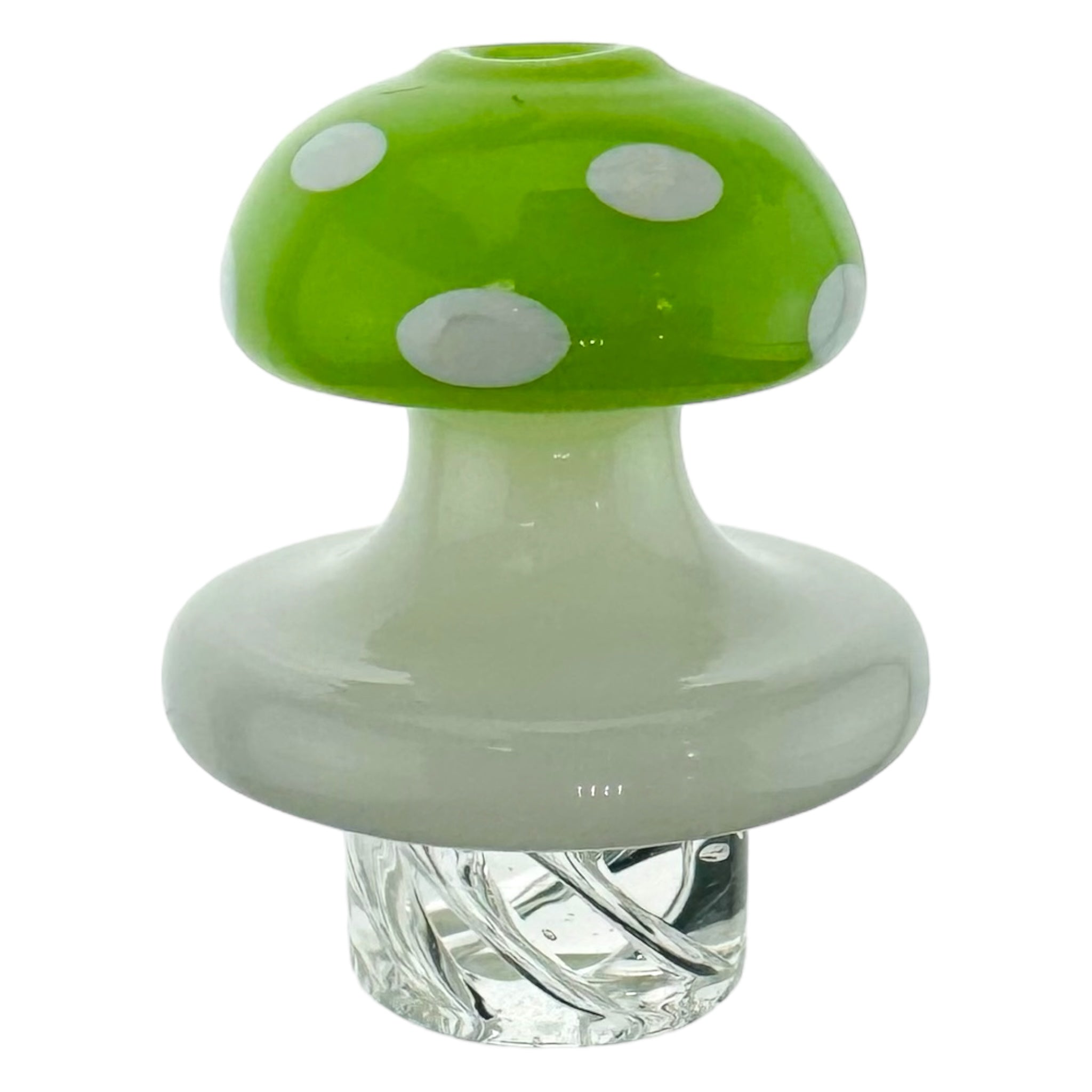 Spinner Carb Cap With Mushroom Top Green & White