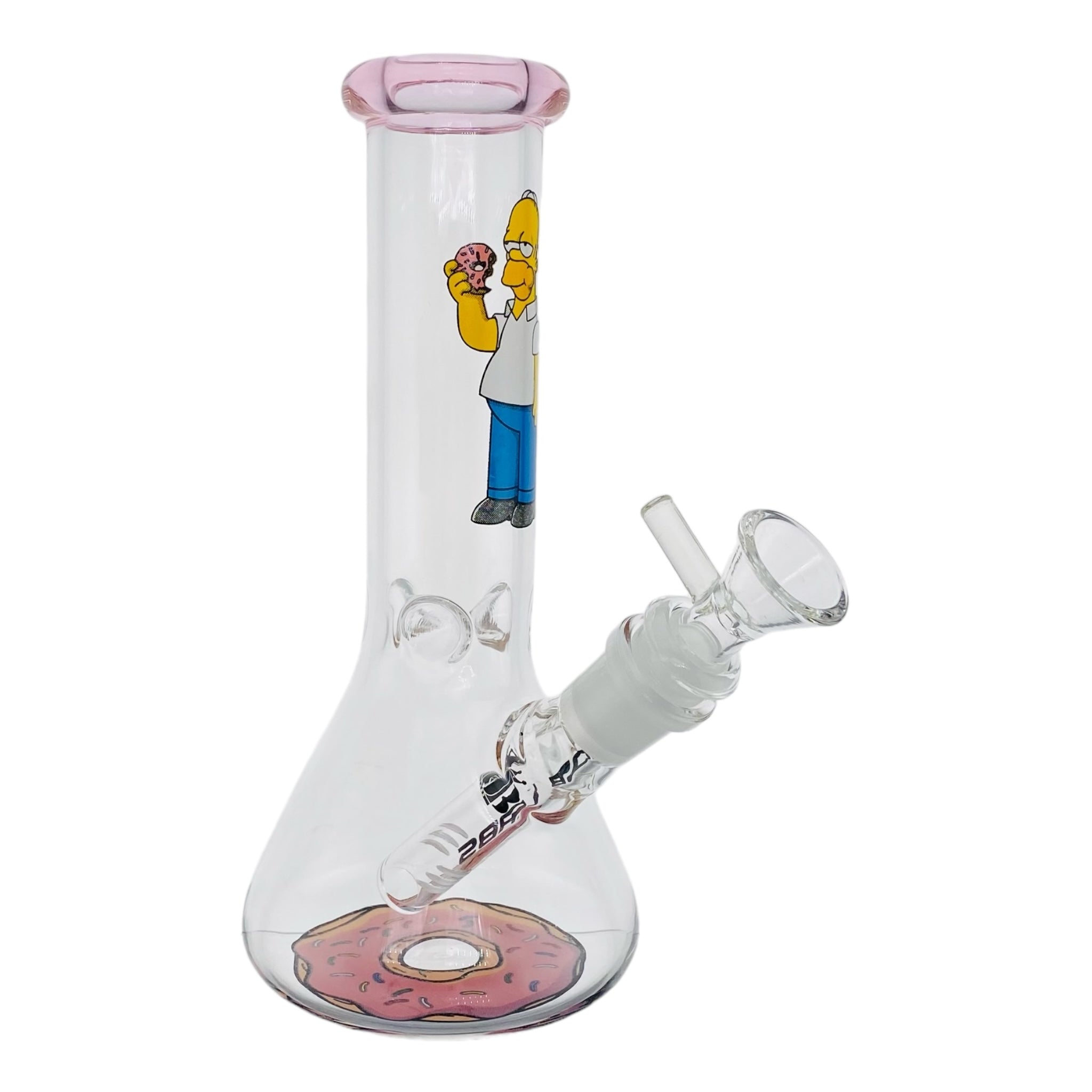 cute mini homer simpson clear glass bong 8 inches tall