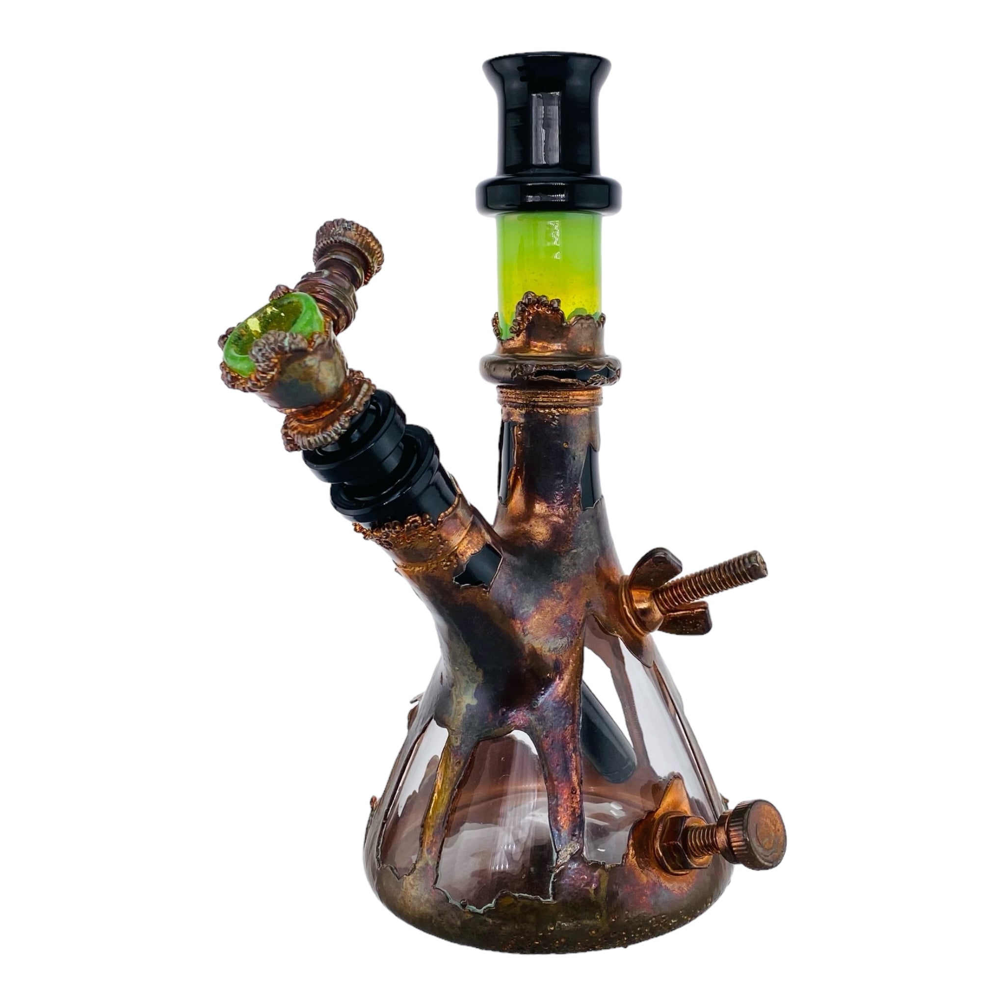 heady glass bong by Snic Barnes Glass Bong With Copper Electroforming for sale