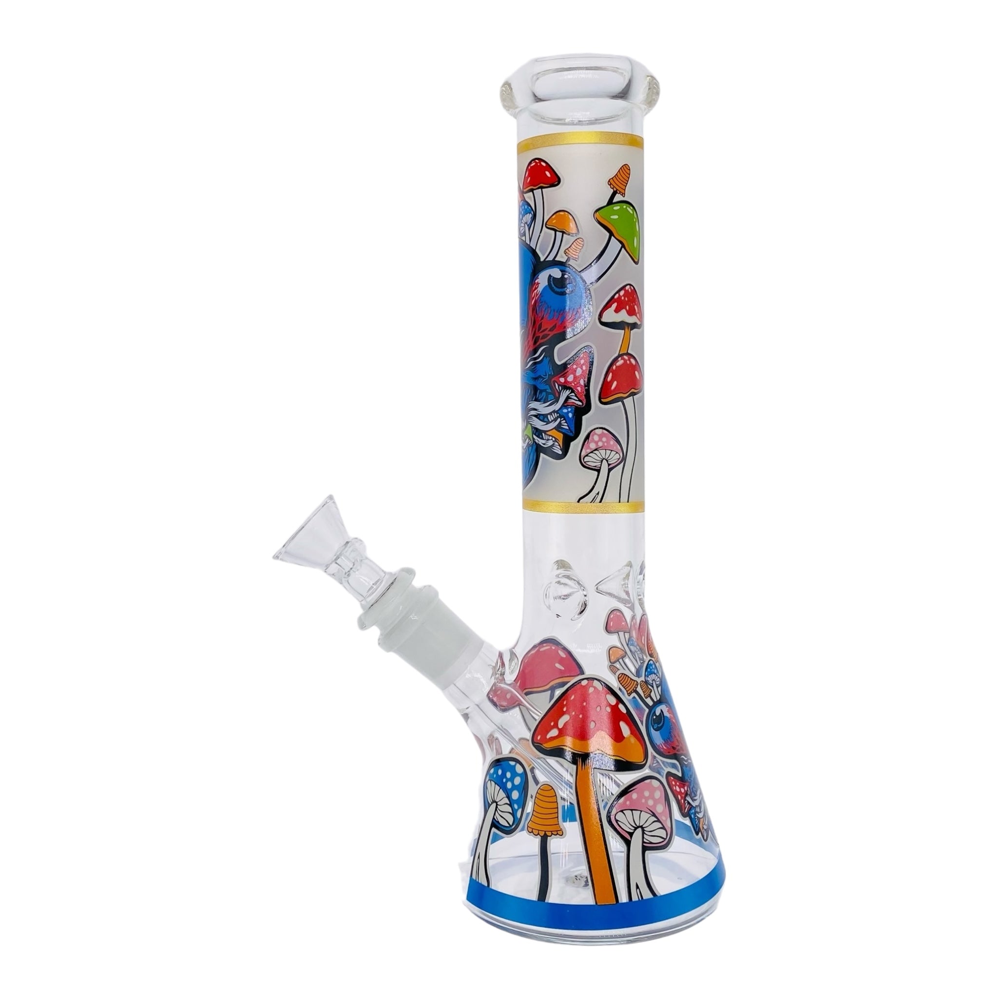 Mushroom And Skull Beaker Bong 10 Inches