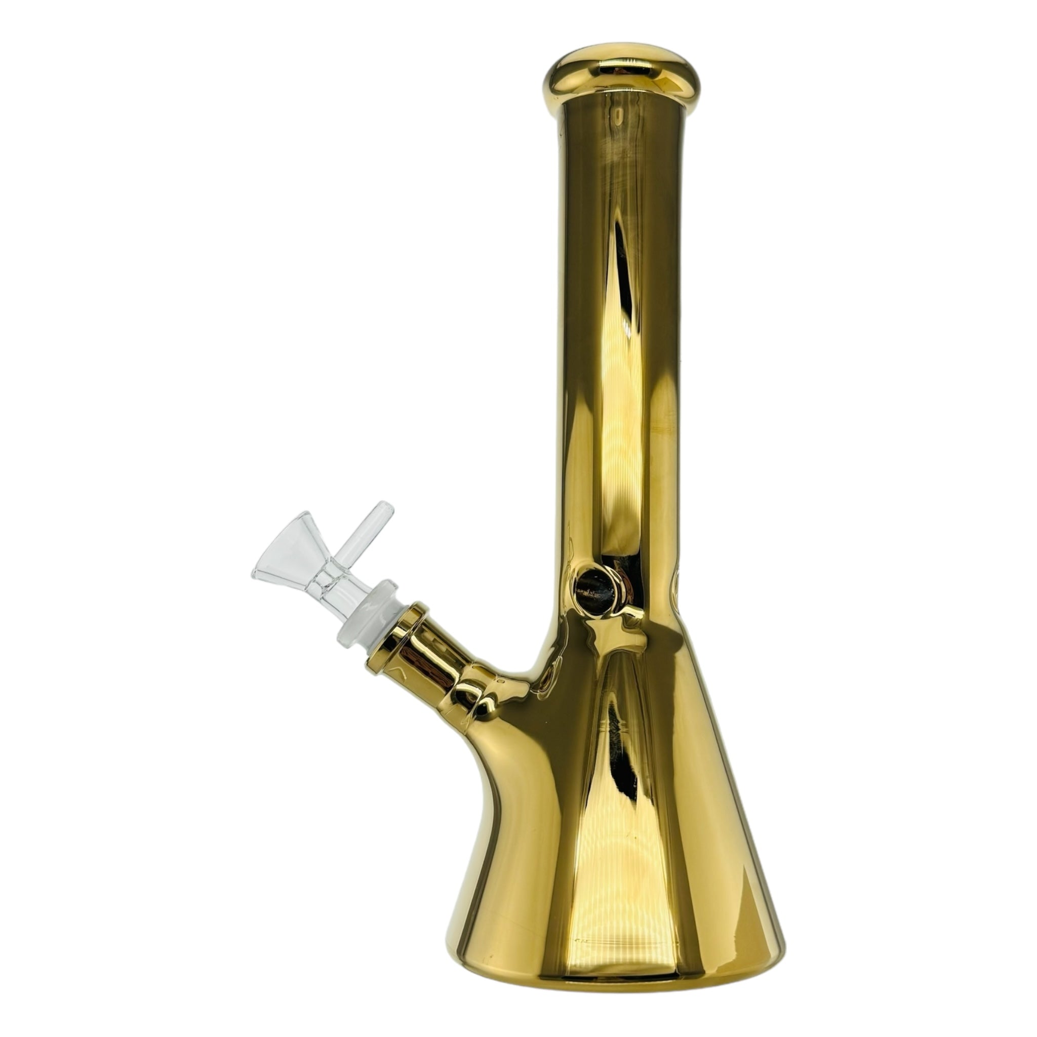 Gold Metallic Beaker Base Glass Bong 10 inches tall