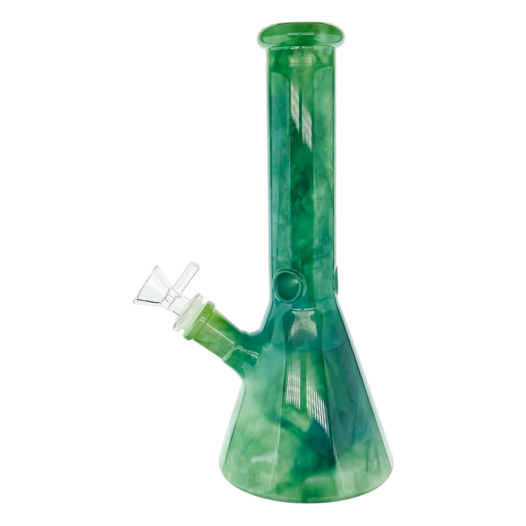 Green Mystic Marble Beaker Base Glass Bong 10 Inch