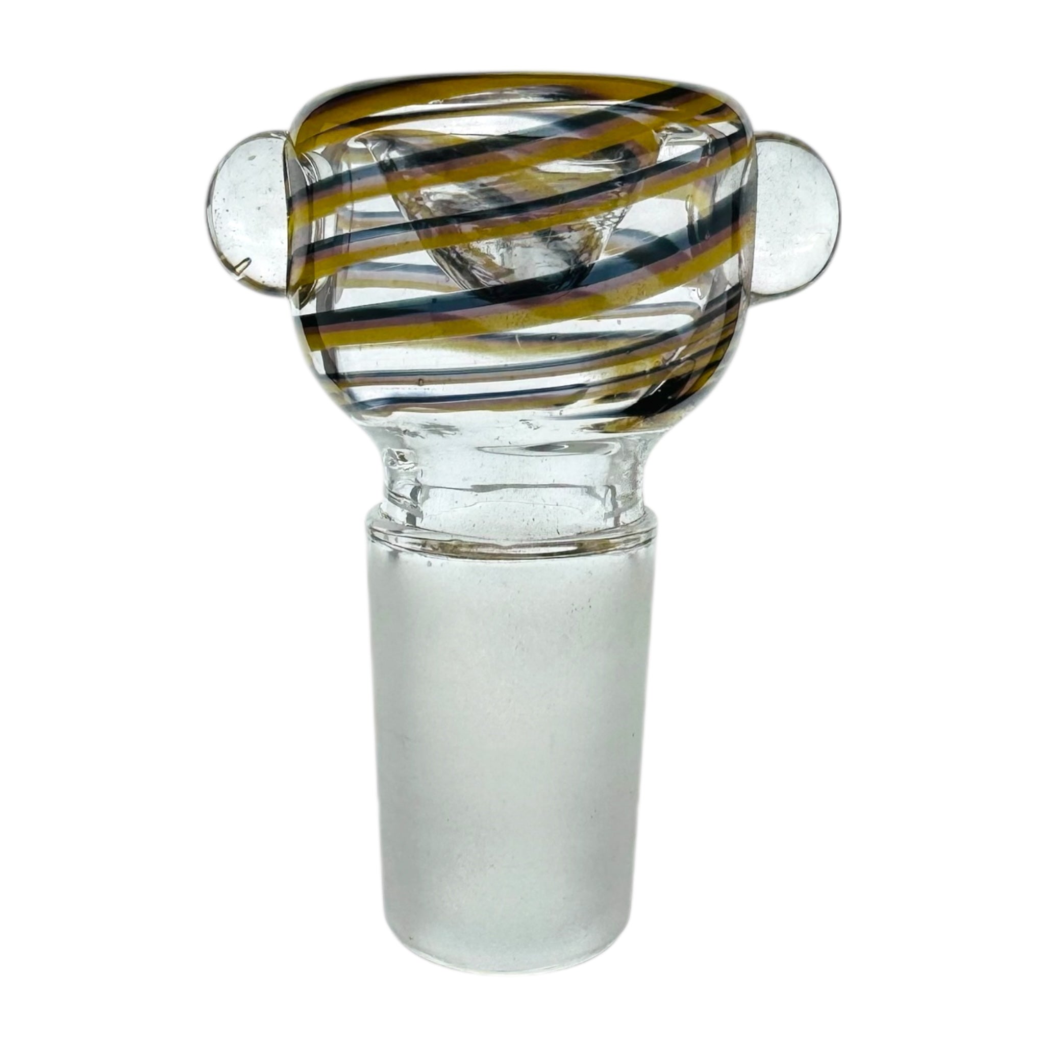 18mm Flower Bowl - Black And Yellow Twist Bubble Water Pipe Bowl Piece