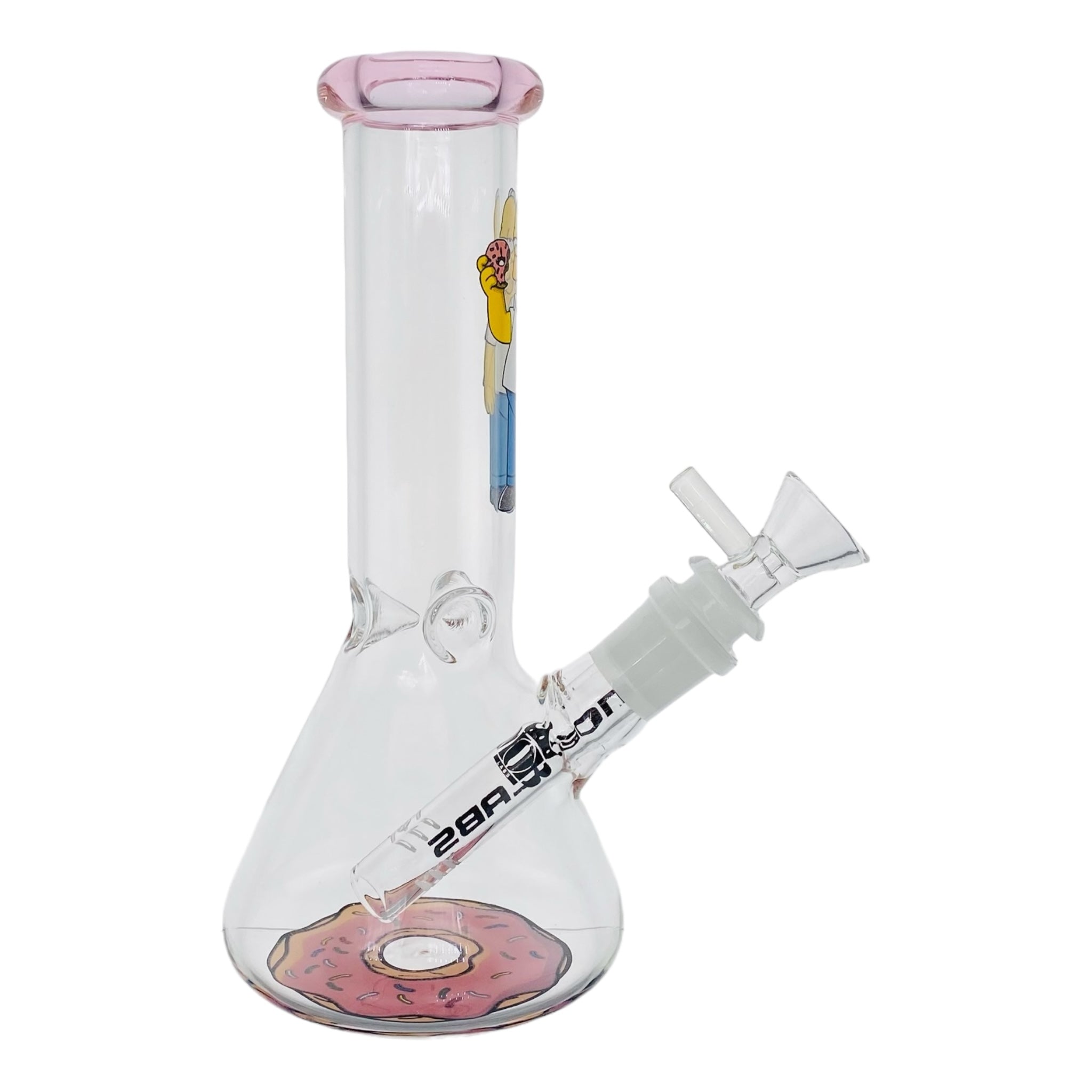 cute mini homer simpson clear glass bong 8 inches tall