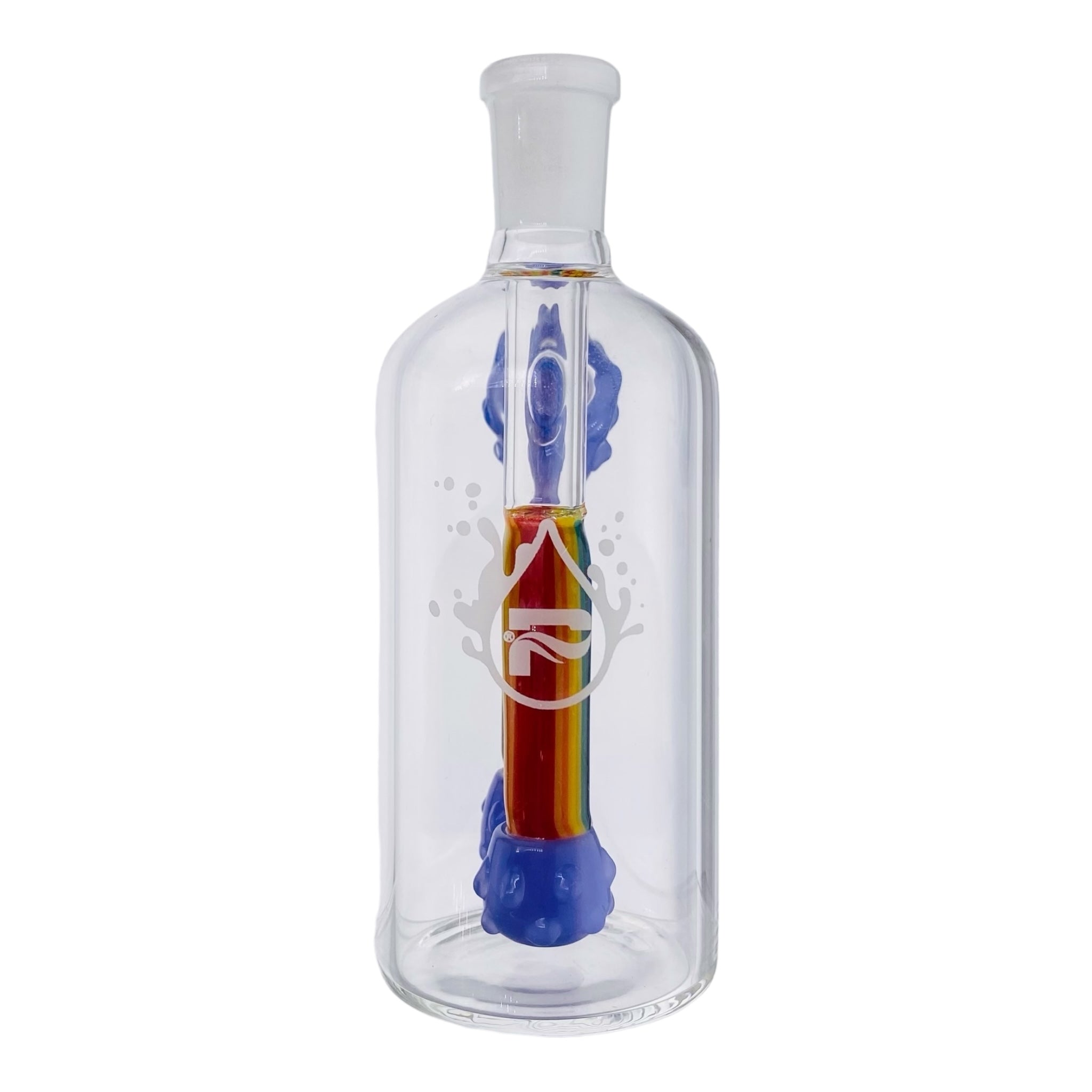 Pulsar Glass cute Purple Rainbow Clouds 14mm Ash Cathcer for weed bongs With 45 Degree Joint