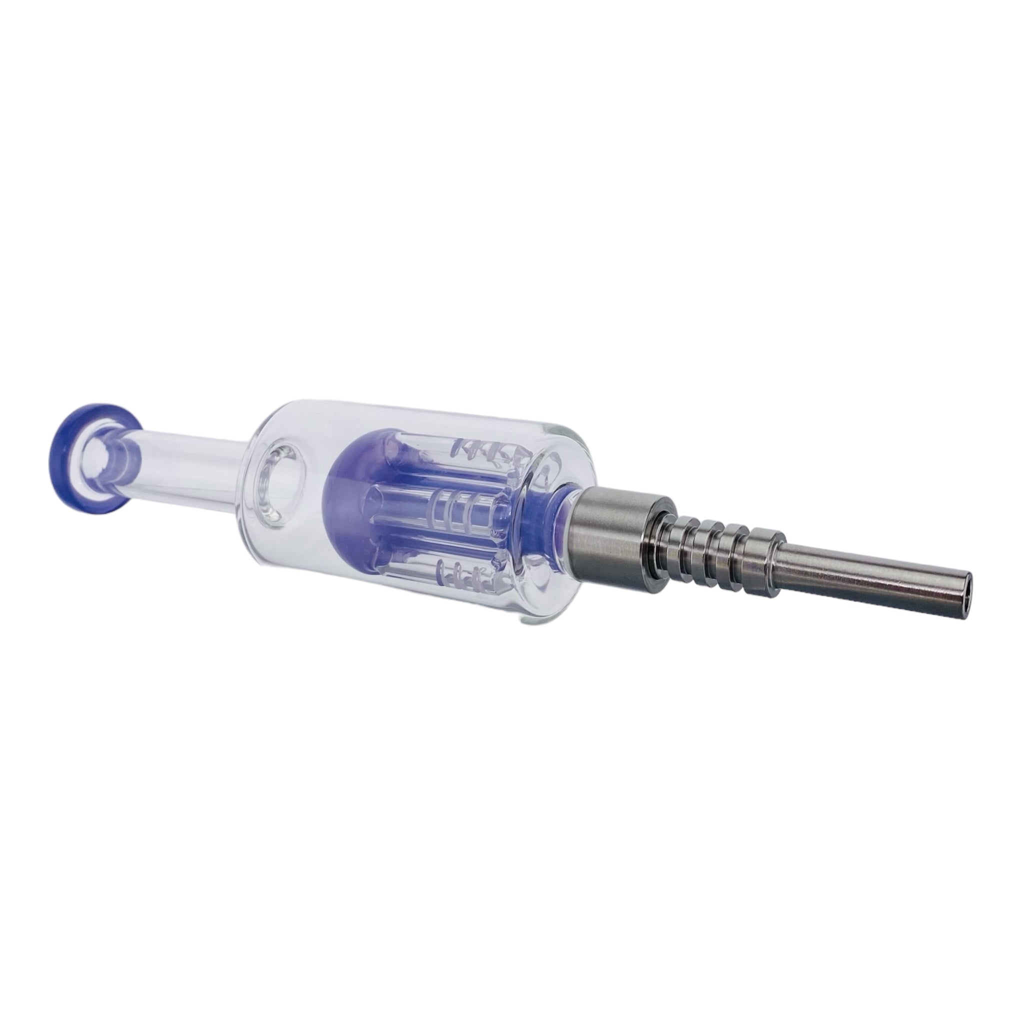 Purple Nectar Collector With Tree Perc And Threaded Metal Tip