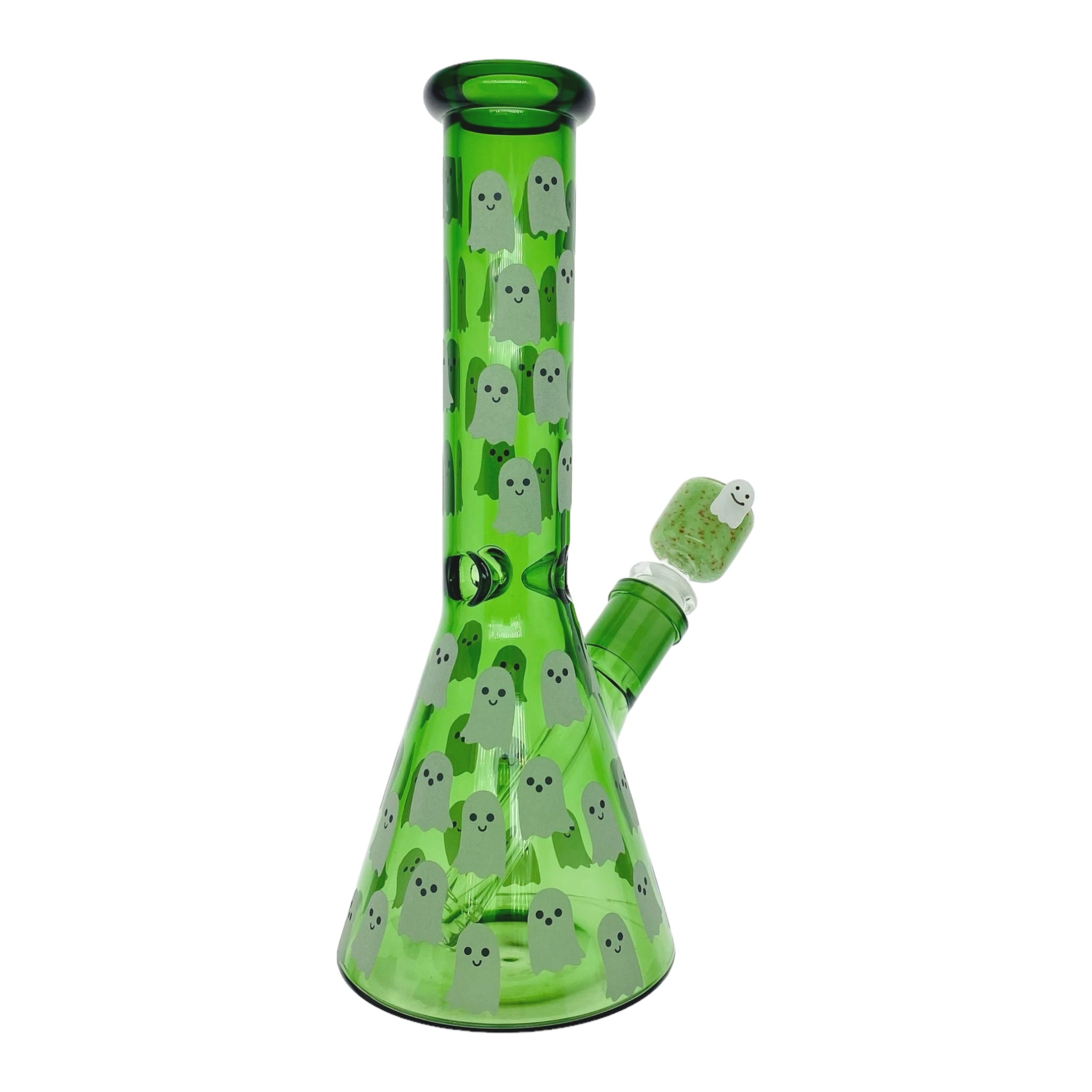 cute and girly Glow In The Dark Ghost Green Beaker Bong 10 Inches for sale free shipping