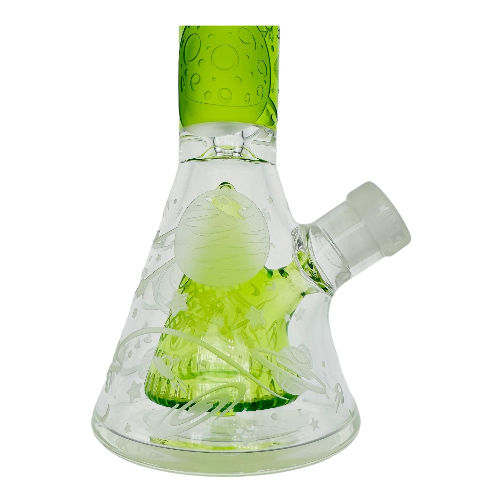 Milkyway Glass - Space Odyssey In 3D 11″ Beaker Bong With Collins Perc Green
