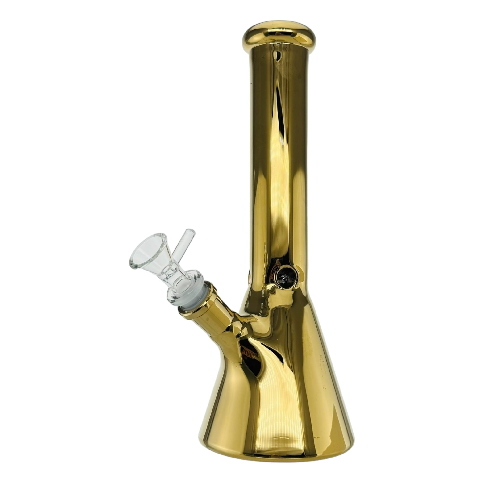 Gold Metallic Beaker Base Glass Bong 10 inches tall