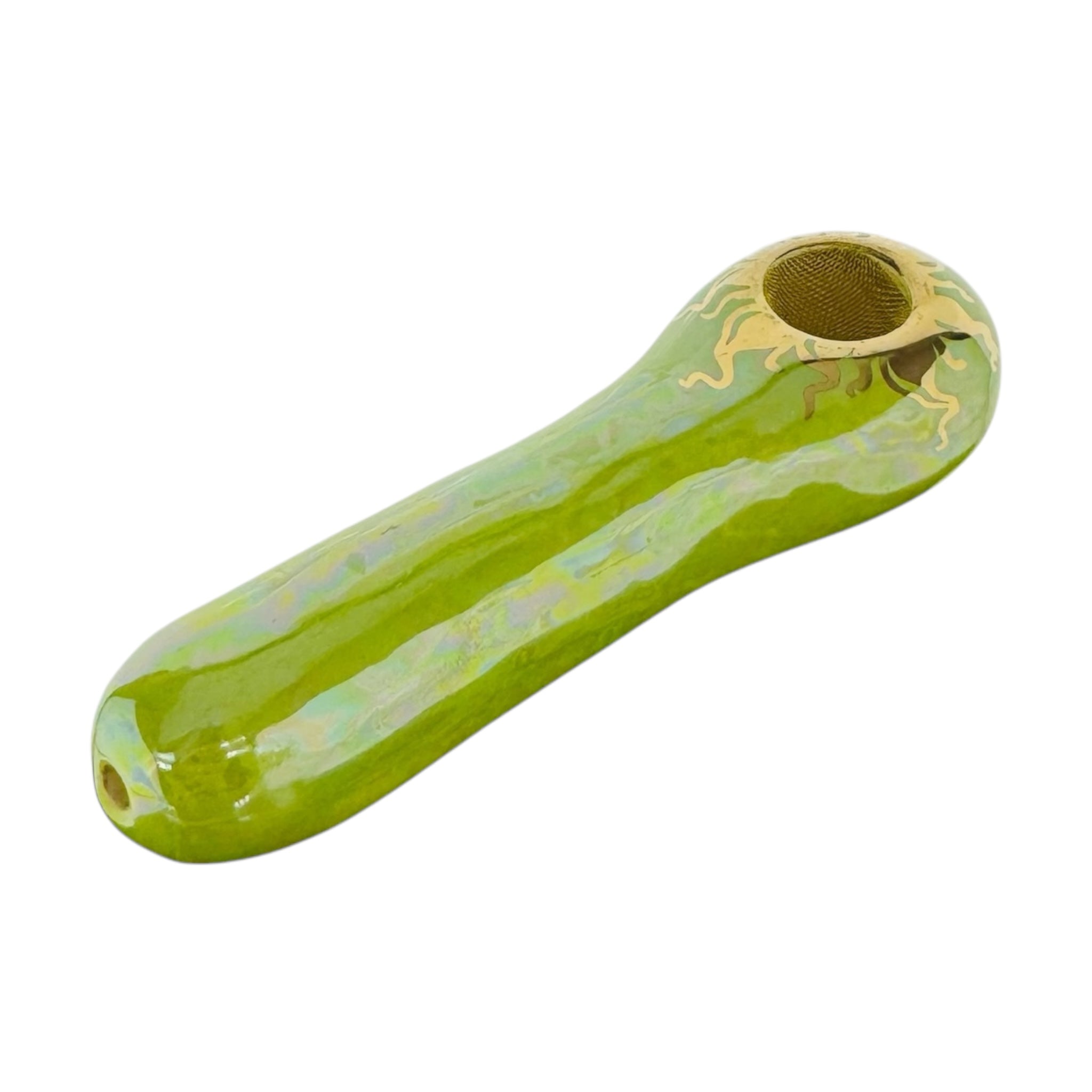 Green Ceramic Hand Pipe Basic Spoon