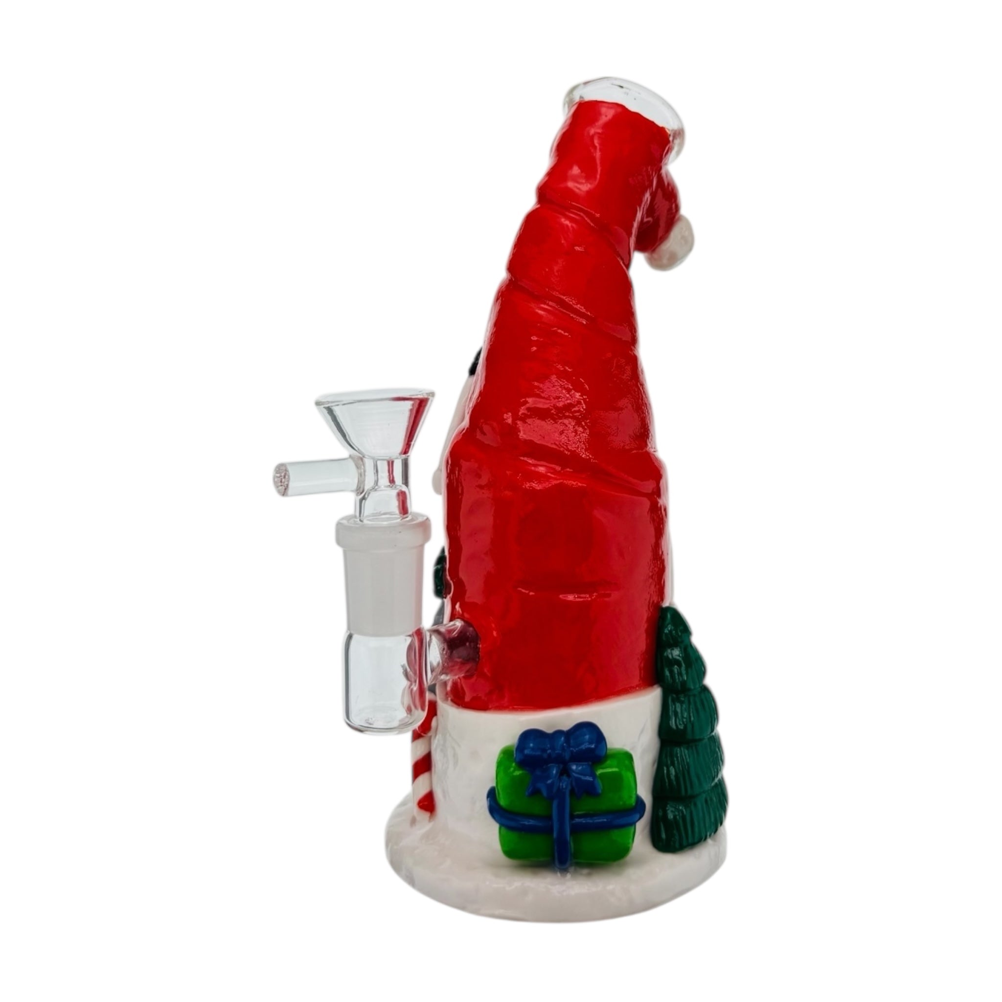 Charming Home In Santa Hat Glass Water Pipe Bubbler Bong